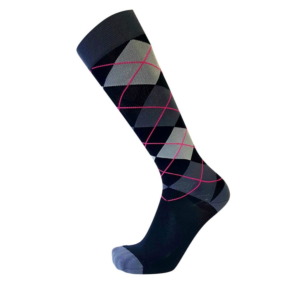 Mens 15-20 mmHg Compression Socks, Bold Argyle Pattern