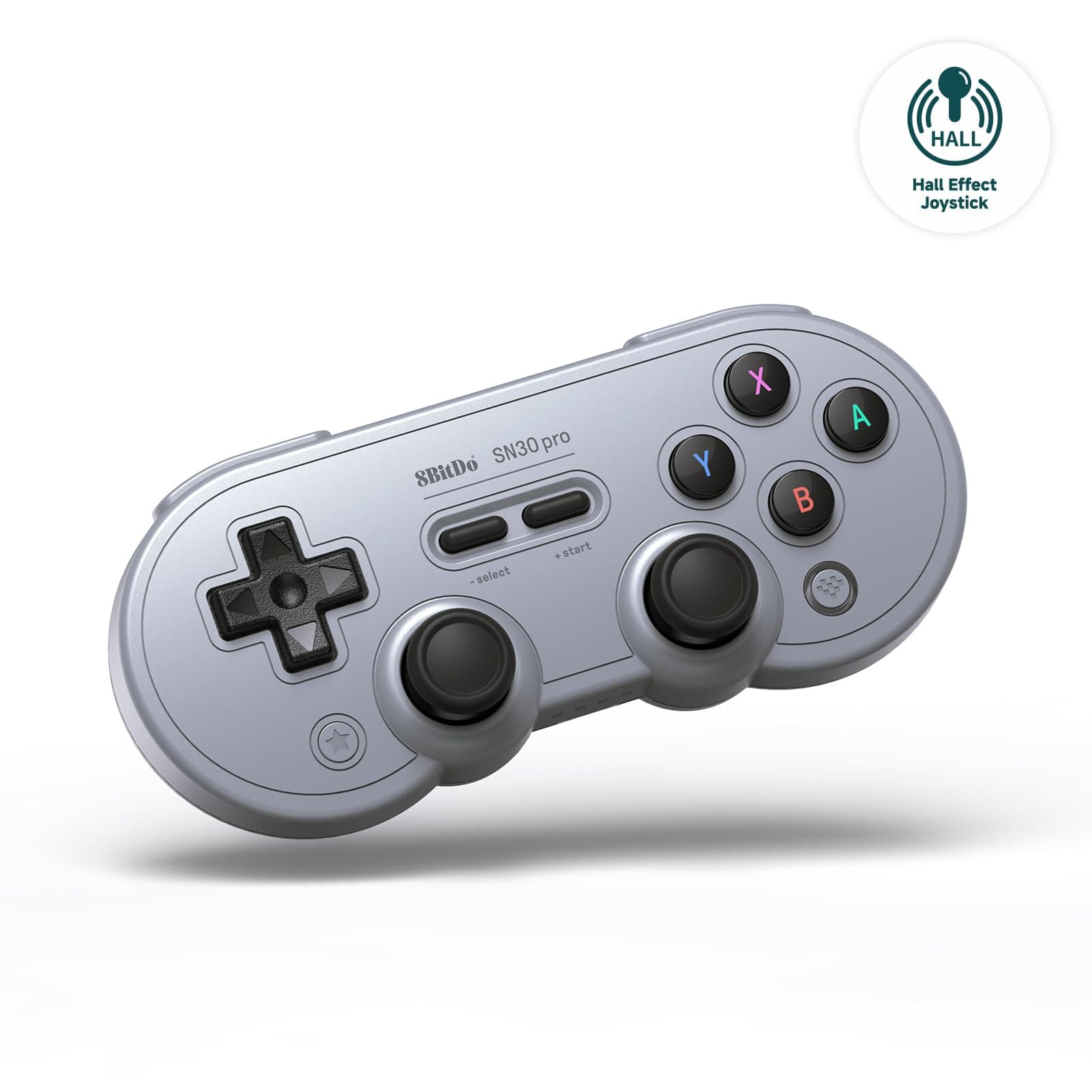 8BitDo SN30 Pro Bluetooth Controller, Hall Effect Joystick Update, Compatible with Switch, Switch 2, PC, macOS, Android, Steam Deck & Raspberry Pi (Gray)