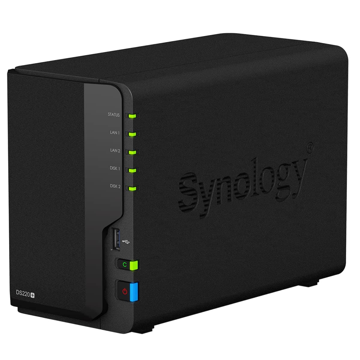Synology DS220+ 6TB 2 Bay Desktop NAS Solution, installed with 2 x 3TB Western Digital Red Drives