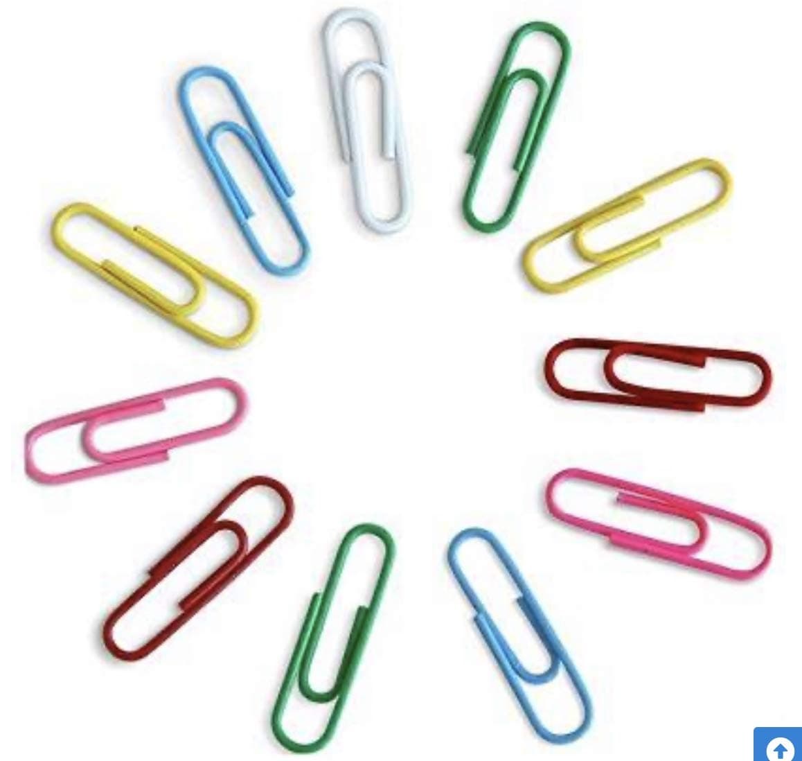 WONDER U Clips, Plastic Coated Multicolour Medium GEM Clip, (Pack of 100 pcs) Paper Clip