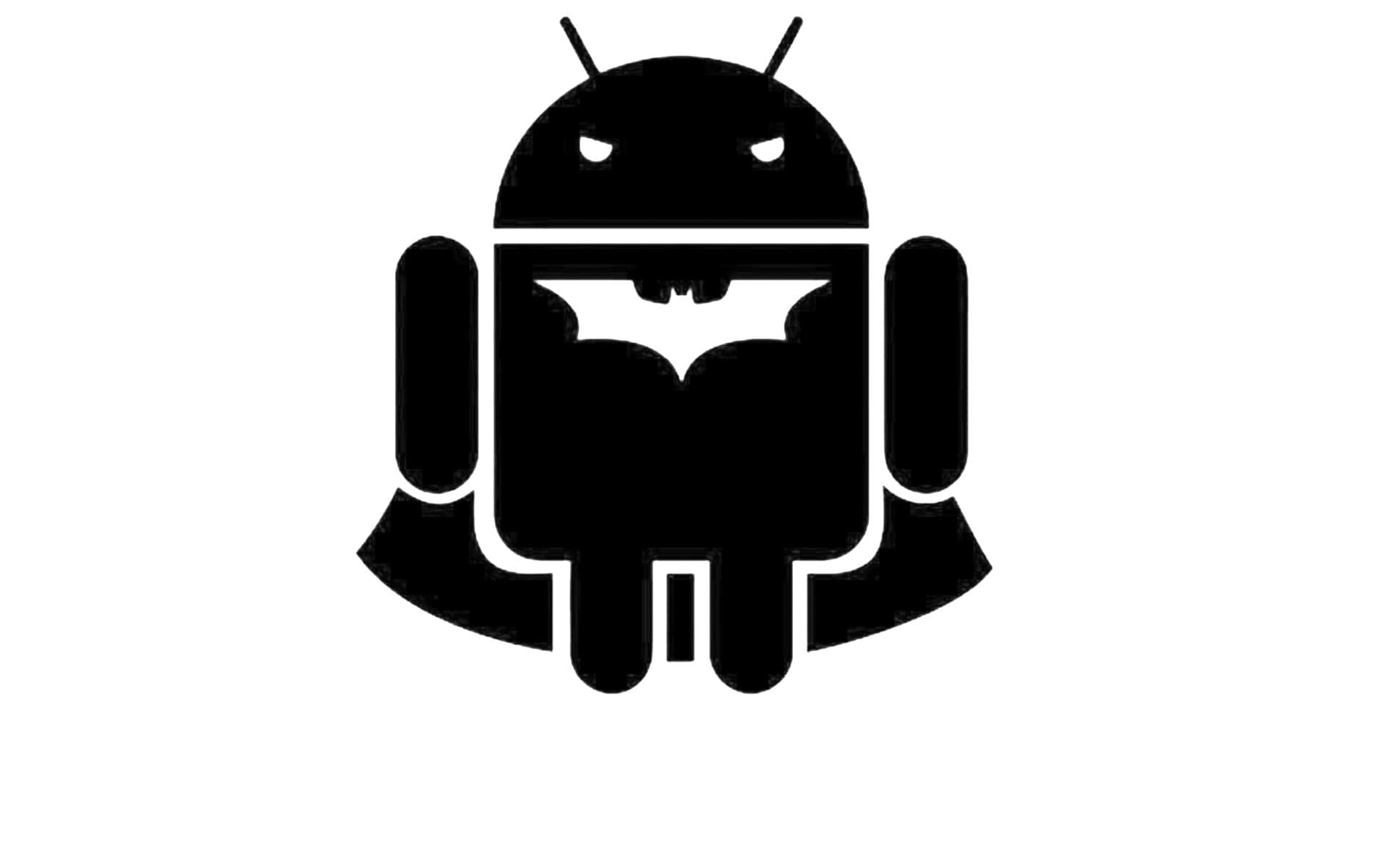 WHITE ANDROID ROBOT BATMAN LOGO VINYL DECAL STICKER
