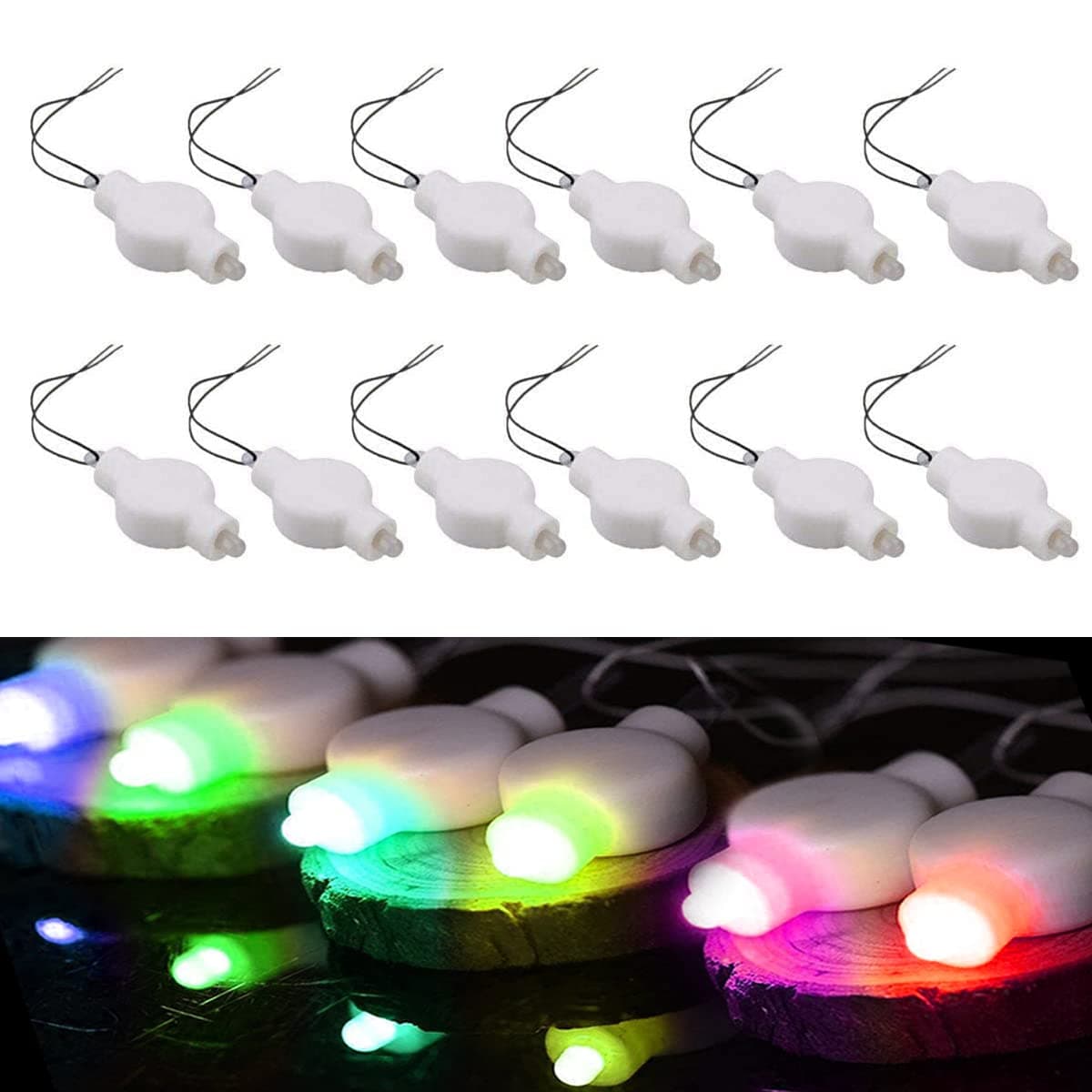 LOGUIDE LED Lantern Lights,24 Pack Multicolor,Twinkle LED String Lights Decorative for Paper Lanterns Balloons Floral Festival