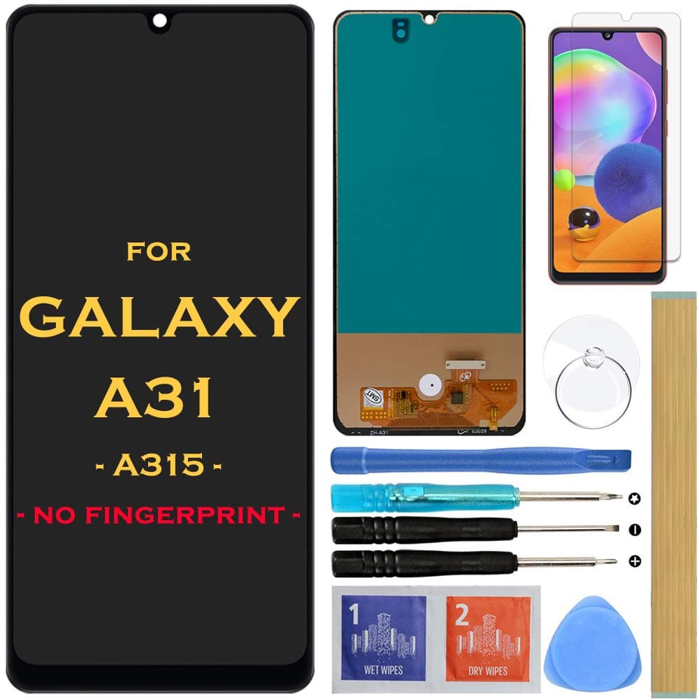 Screen Replacement LCD Display Touch Digitizer Assembly for Samsung Galaxy A31 A315 -A315F -A315F/DS A315G 6.4" (Black)