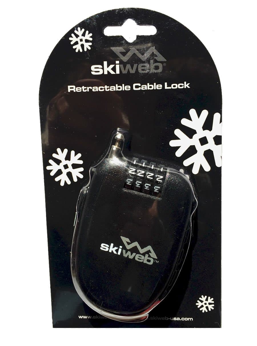SkiwebSki Lock 4-digit Combination Lock with Retractable Cable