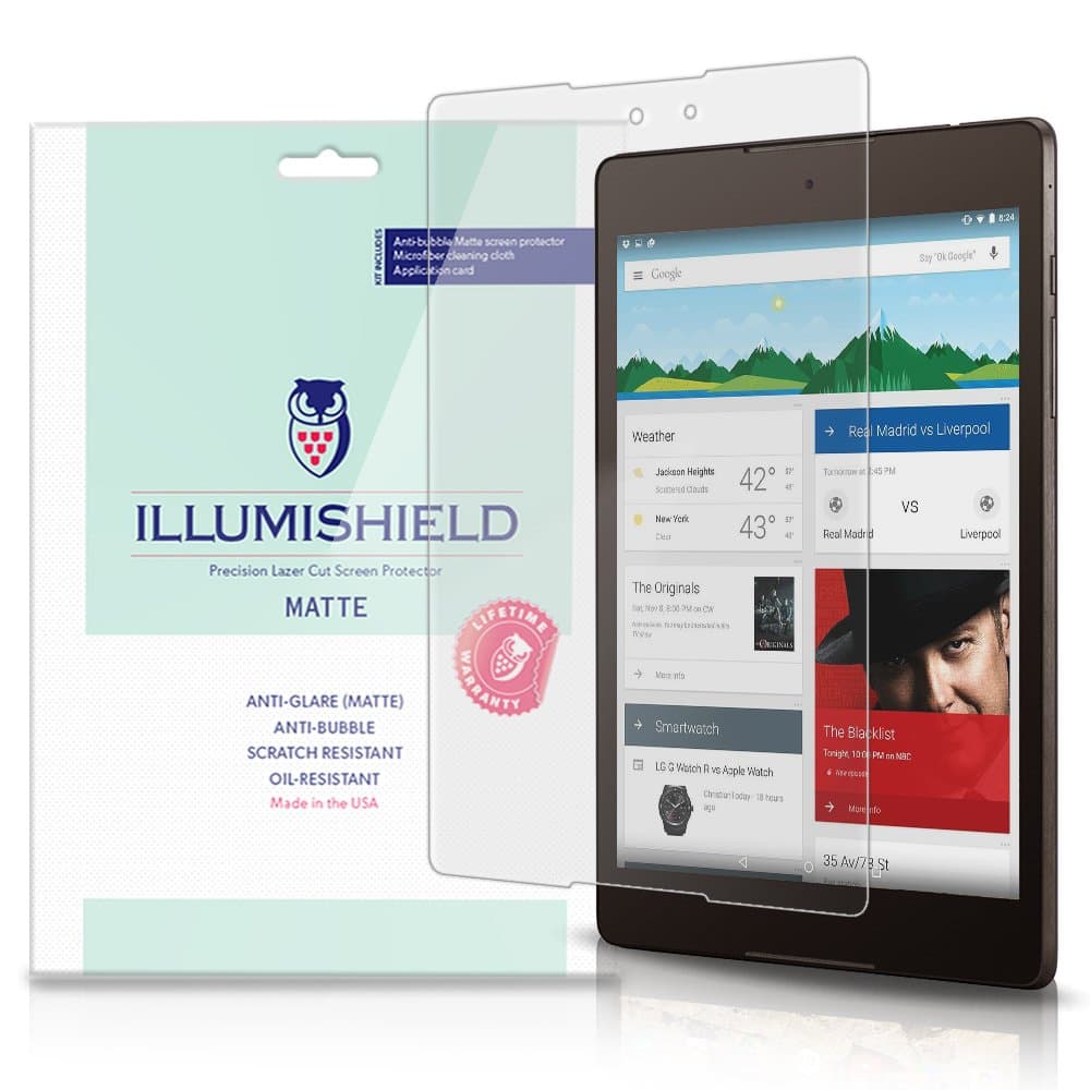 ILLUMISHIELD Matte Screen Protector Compatible with HTC Nexus 9 (2-Pack) Anti-Glare Shield Anti-Bubble and Anti-Fingerprint PET Film