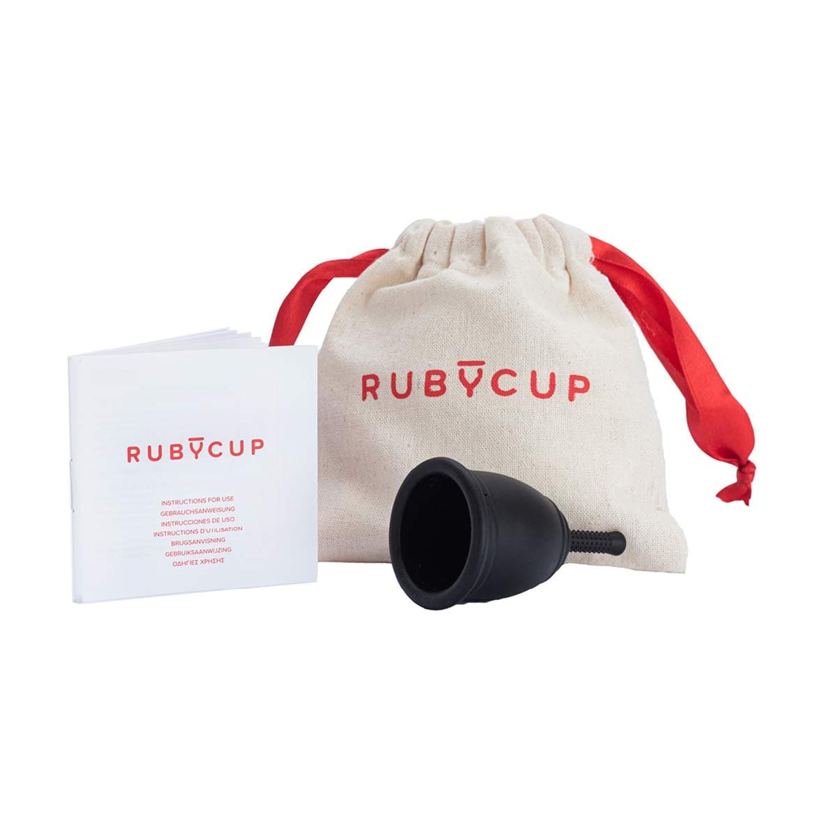 Ruby Cup - Reusable Menstrual Cup - Medium (Heavy Flow) - Black - Includes Cup Donation - Perfect for Beginners - Safe and Convenient Reliable Alternative to Tampons & Sanitary Towel