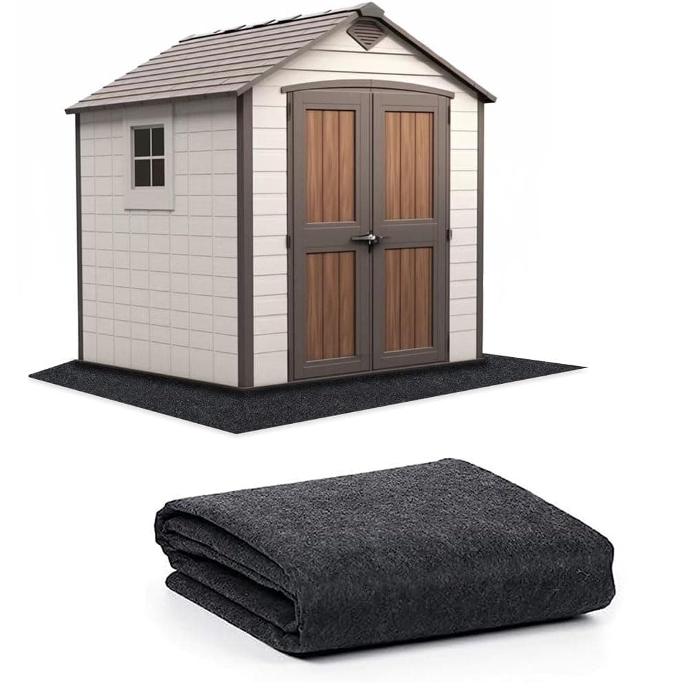 8.2 x 6 FT Outdoor Storage Shed Mat, Waterproof Storage Shed Flooring Mat, Anti-Slip Patio Furniture Floor Scratch Prevention Mat, Dustproof Outdoor Carport Mat…