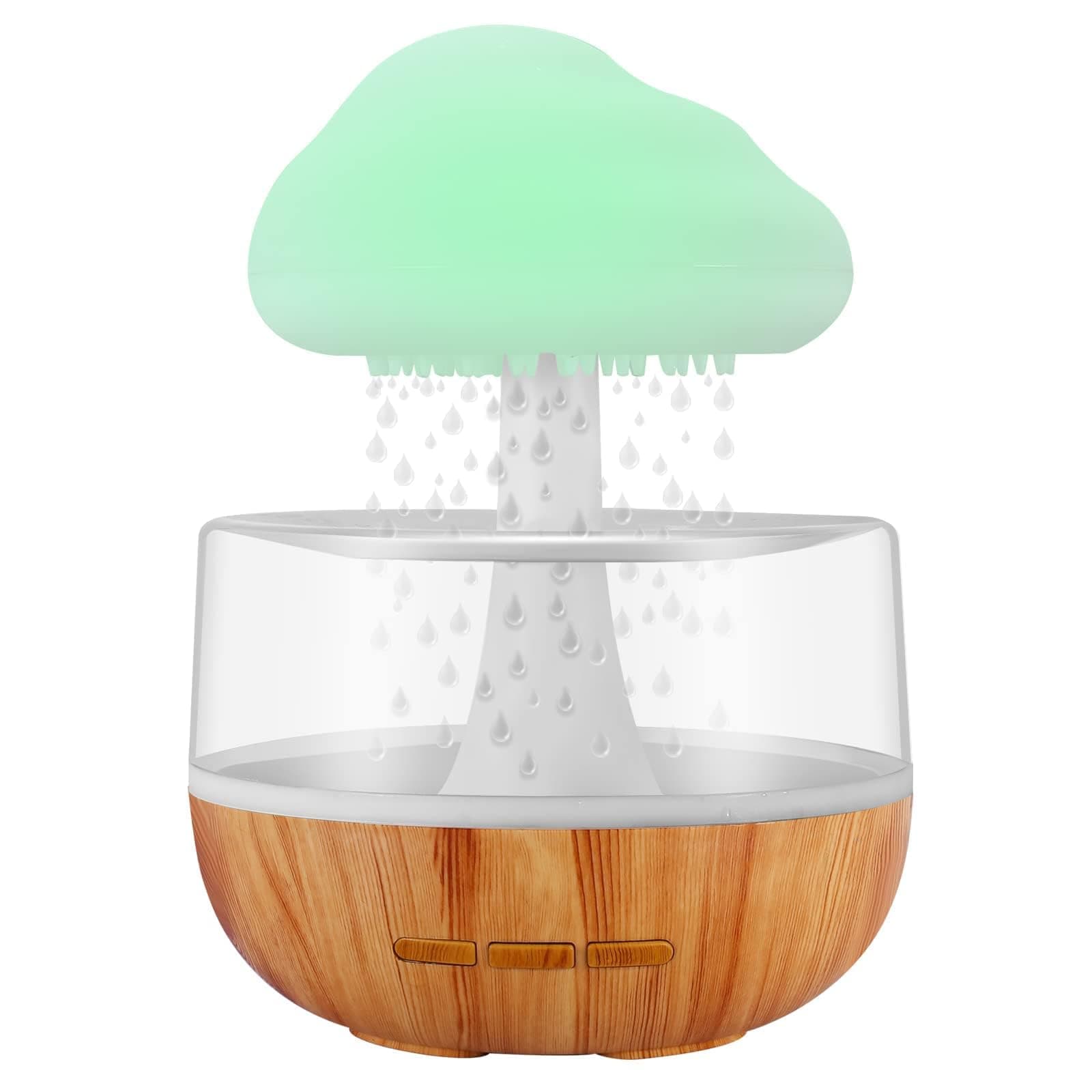 Weljoy Rain Cloud Humidifier, Rain Cloud Night Light, Diffuser Humidifier with 7 Colours LED Lights/Humidifier Bedroom, Water Drop Sound for Sleep/Relaxation