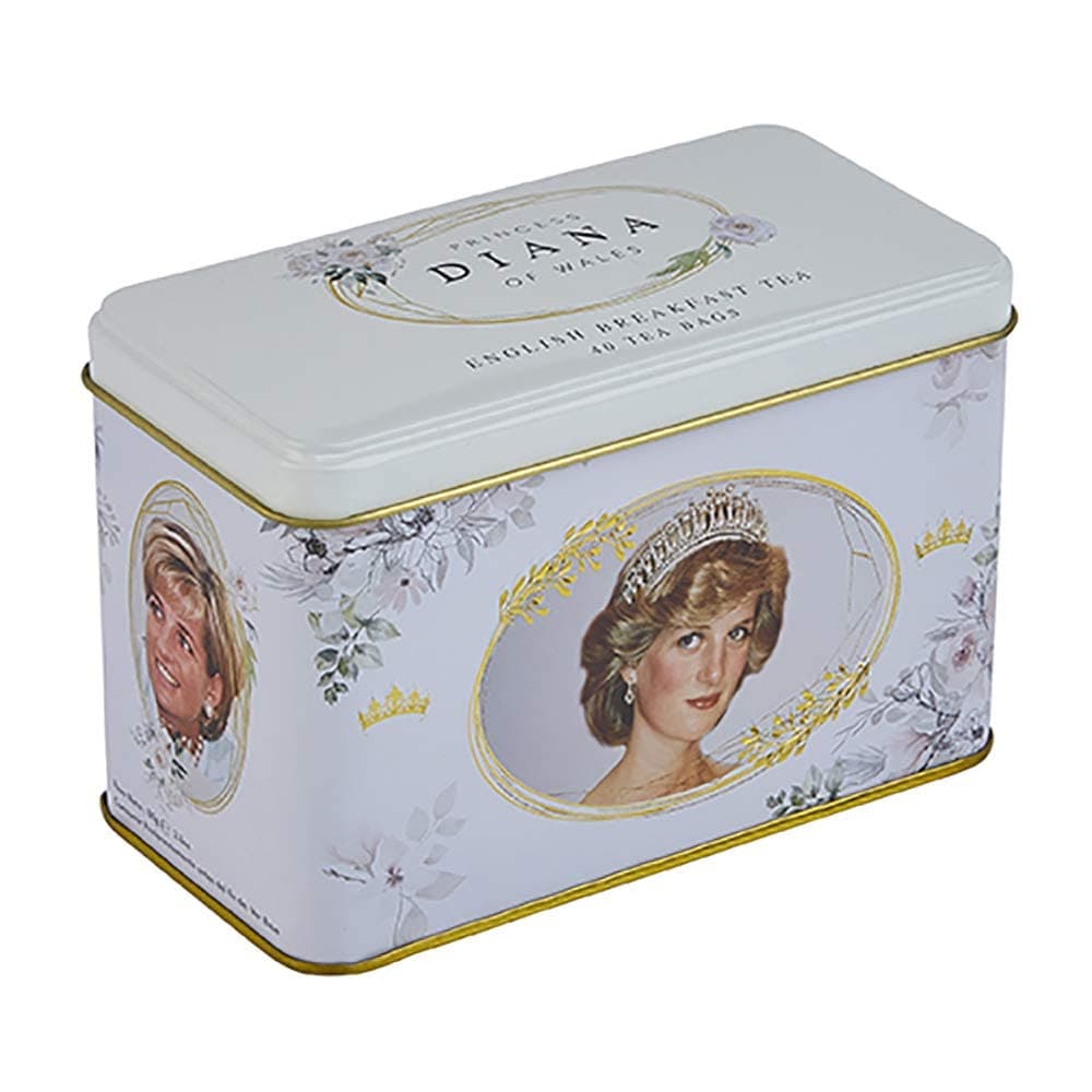 New English Teas Princess of Wales, Diana Tea Tin with 40 English Breakfast Teabags