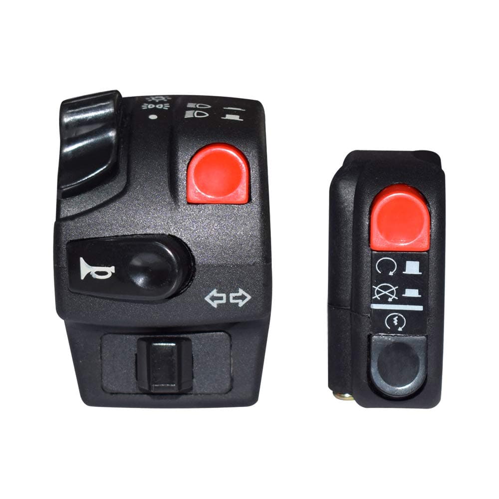 7/8" 22mm Motorcycle Left Right Handlebar Controller Switch Assembly for Horn Button Turn Signal Electric Fog Lamp Light Start Kill