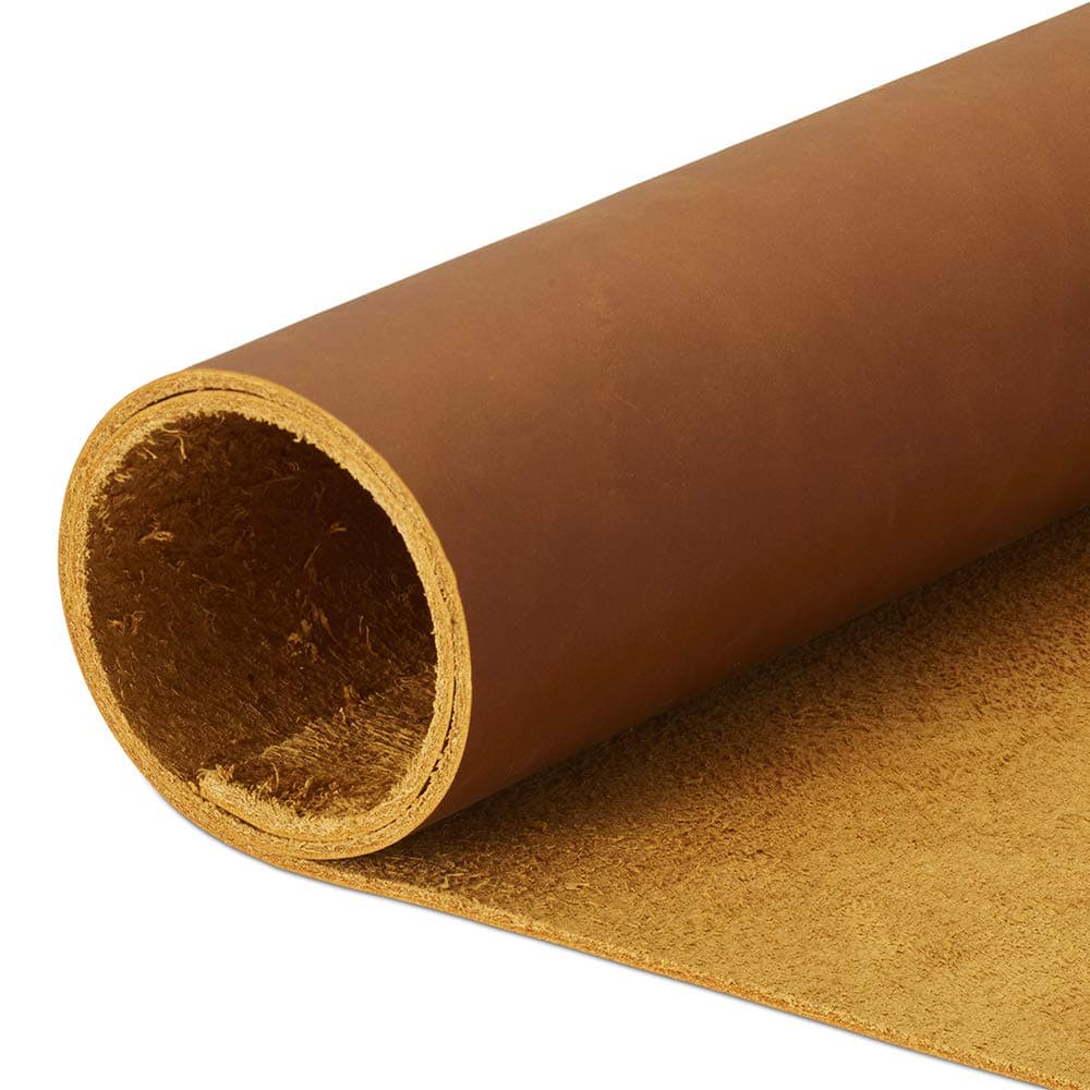 CP 4-5 oz Tooling Leather Sheets for Crafts - Full Grain Leather Hide - Crazy Horse Leather - Cowhide Leather (Brown, 12" x 24")