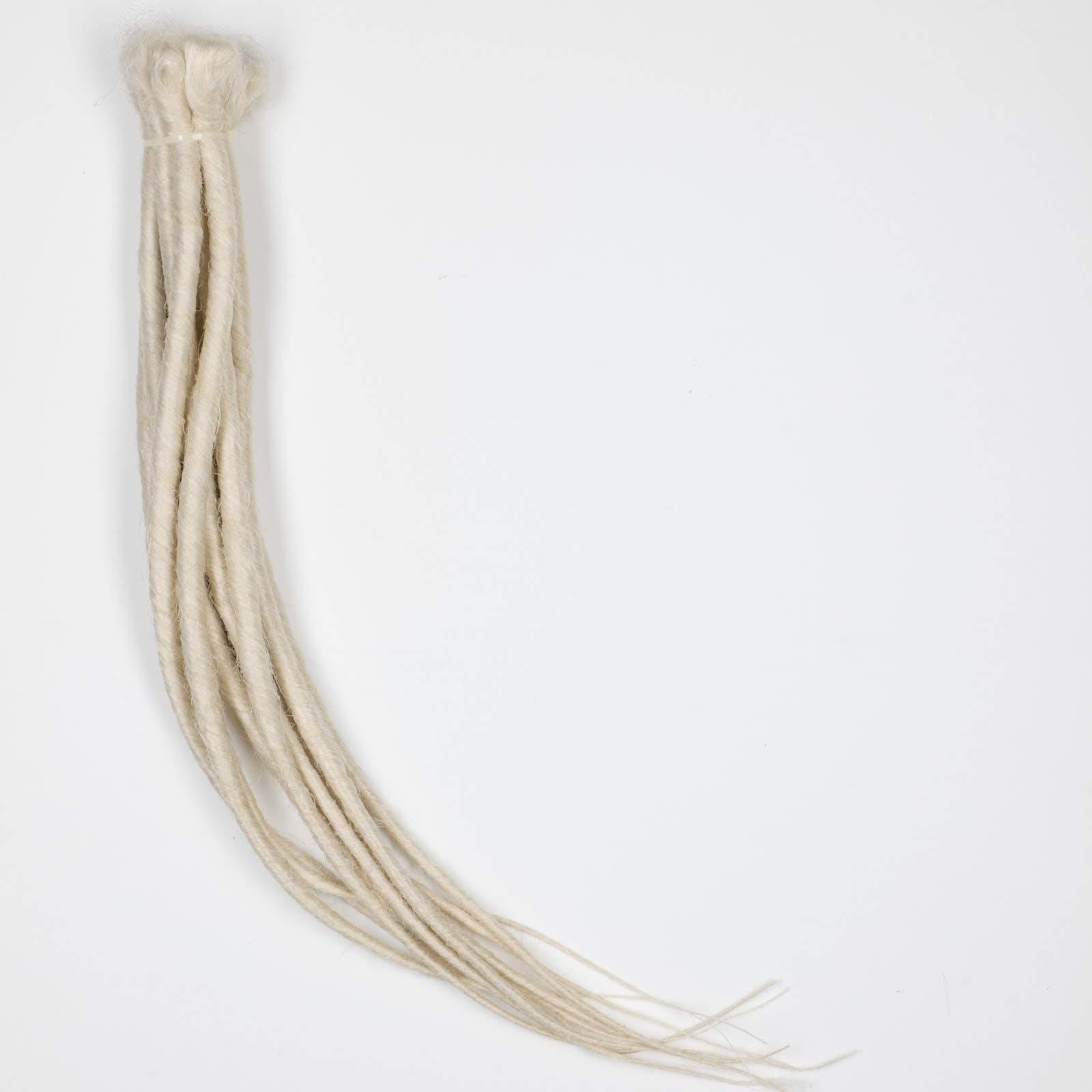 DreadLab - Synthetic Dreadlocks Backcombed Extensions 10 Pack Single Ended (White Pale Blonde)