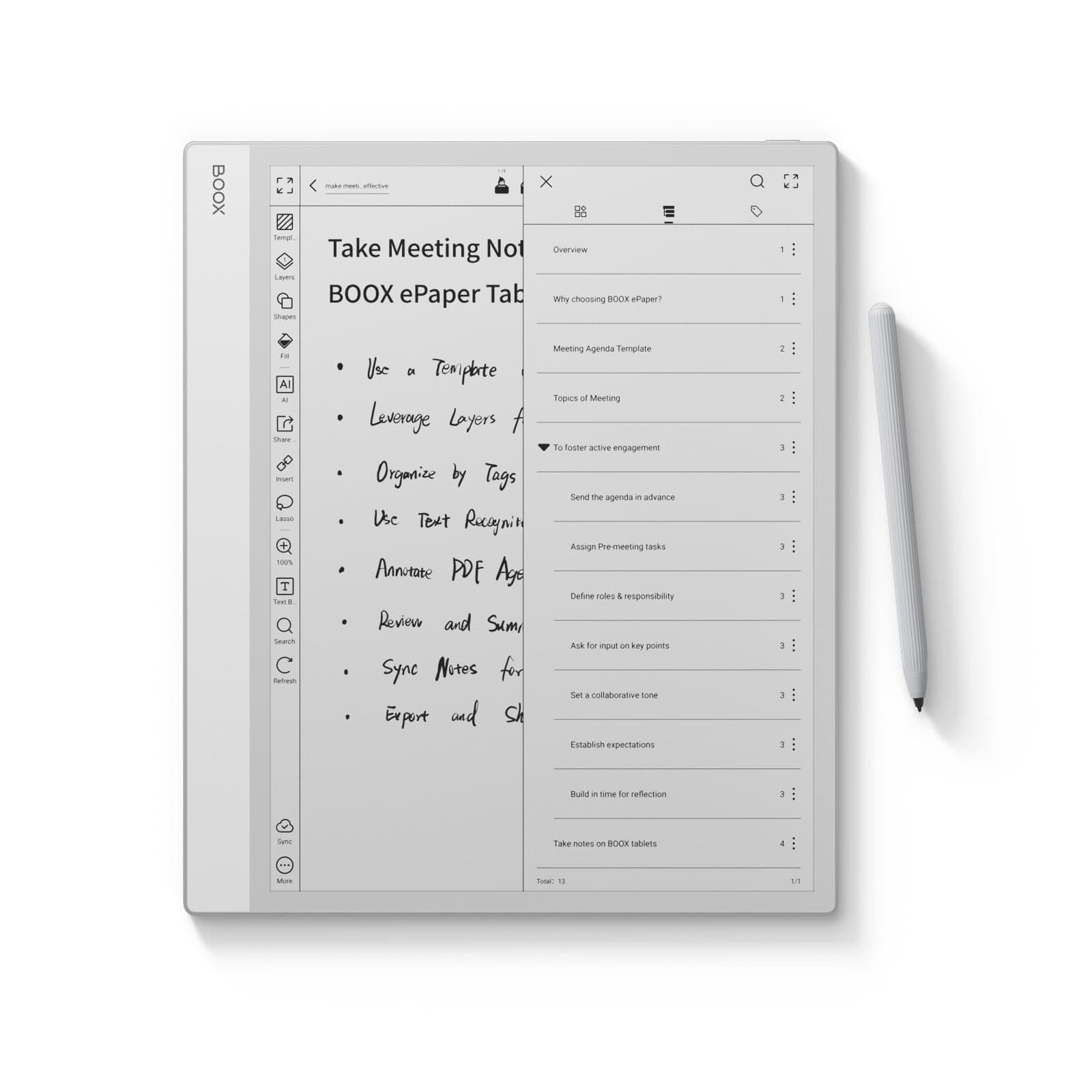 Tablet Note Max 13.3 B/W ePaper Notebook Carta 1300 300 PPI 6G 128G No Frontlight