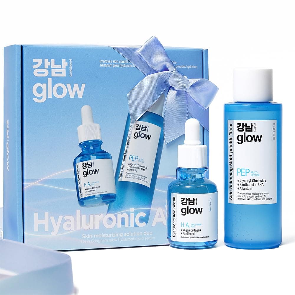 Skin-Moisturizing Solution Duo - Multi-Peptide Toner for Face 5.07fl oz & Hyaluronic Acid Serum 1.01fl oz I Korean Skincare I Special Gifts for Women