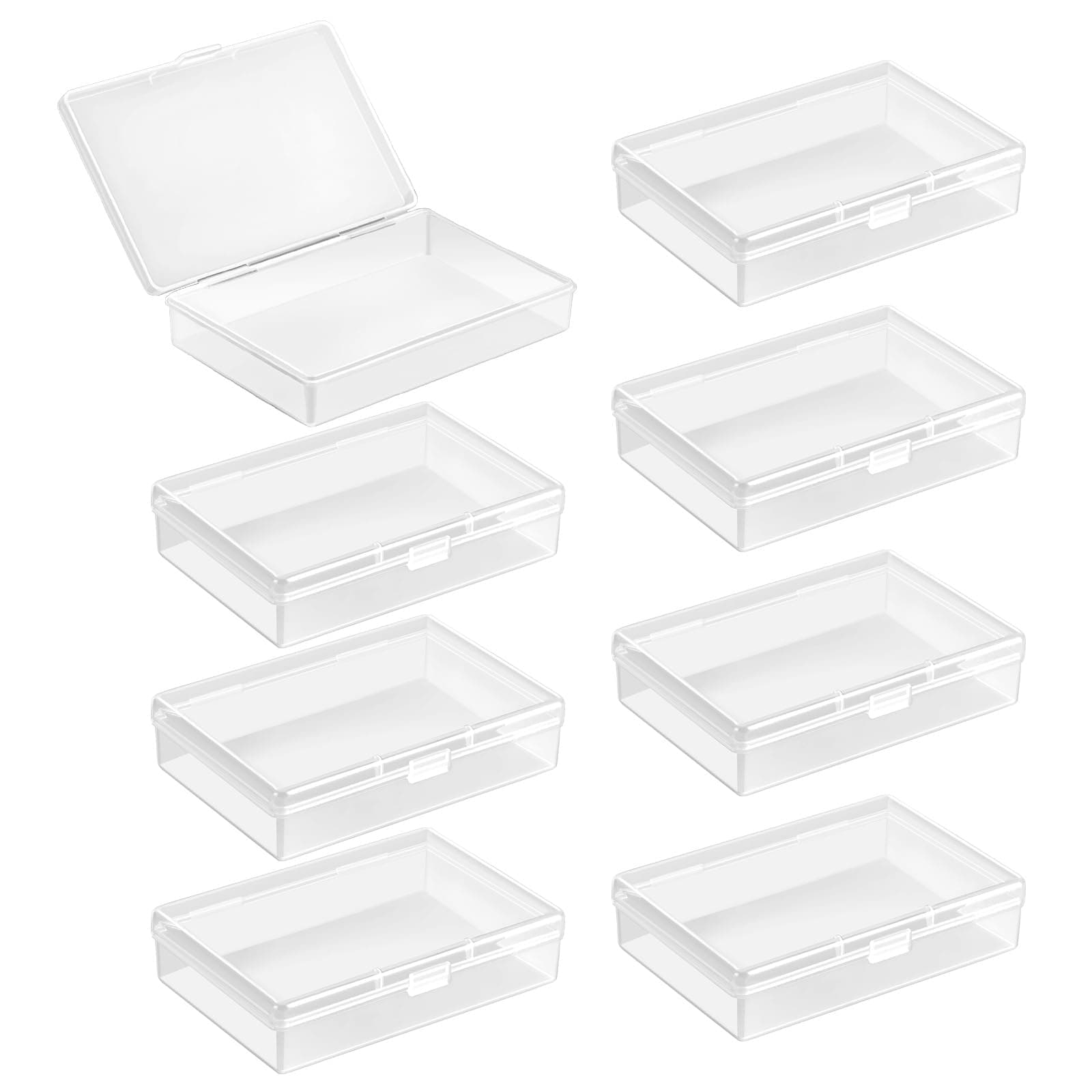 8 PCS Small Plastic Containers with Lids, Mini Rectangular Empty Small Plastic Box, Storage Box with Lid Bead Storage Box, Craft Storage for Items and Other Projects Schrauben Weglegen