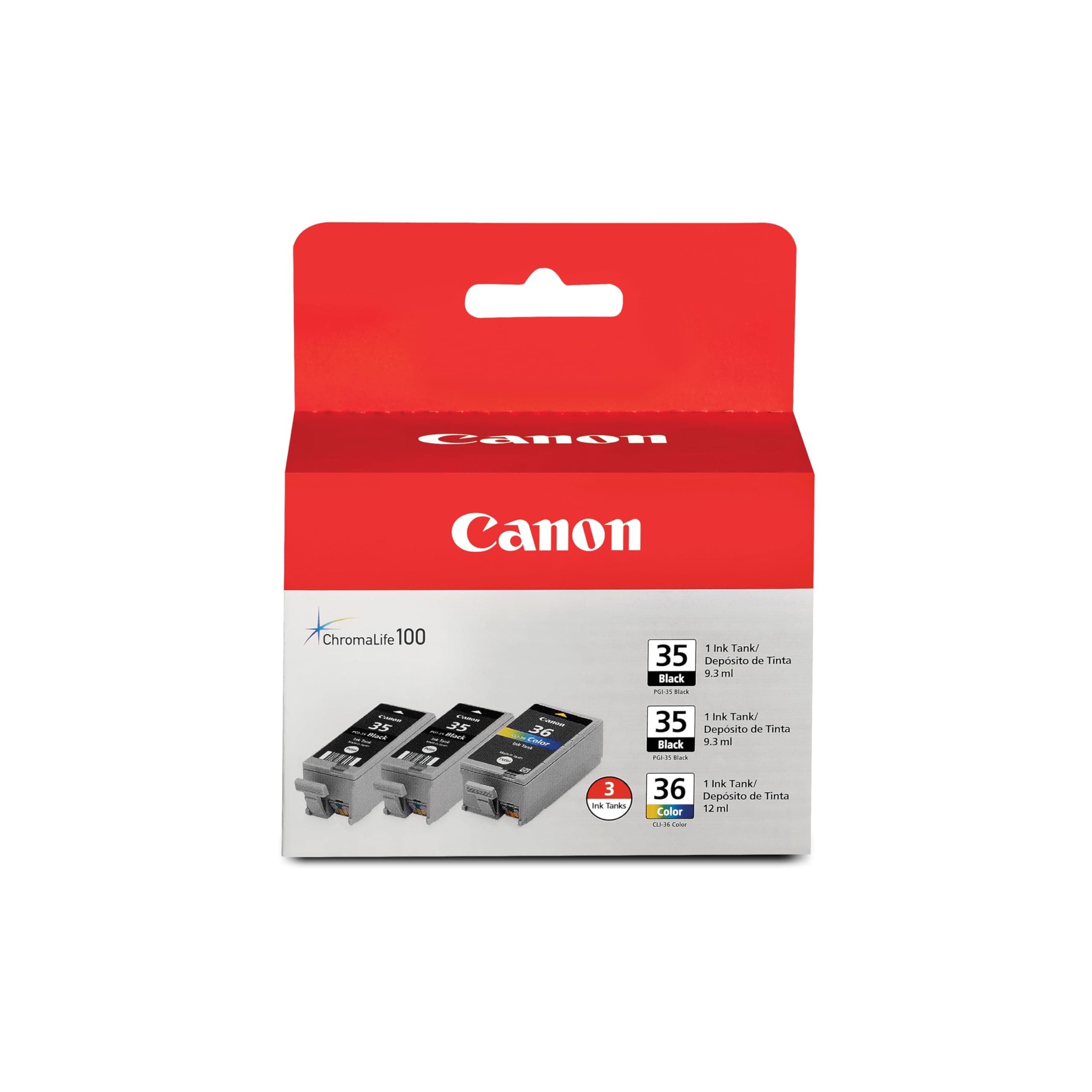 Canon PGI-35/CLI-36 2 Black and 1 Color Value Pack Compatible to iP100, iP110