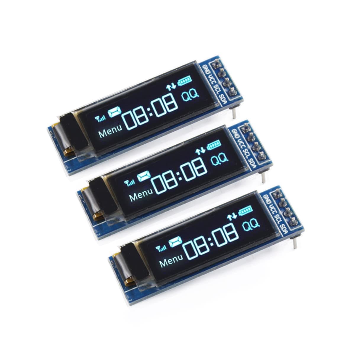 3 Pieces OLED LCD Display Module 0.91" 4 PIN SPI Serial OLED Screen Driver 128x32 3.3V ~ 4.2V for Ledger Nano S (Blue Light)