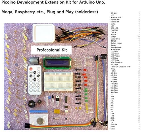 Picoino Development Extension Kit for Arduino Uno Mega Raspberry etc., Plug and Play (solderless)