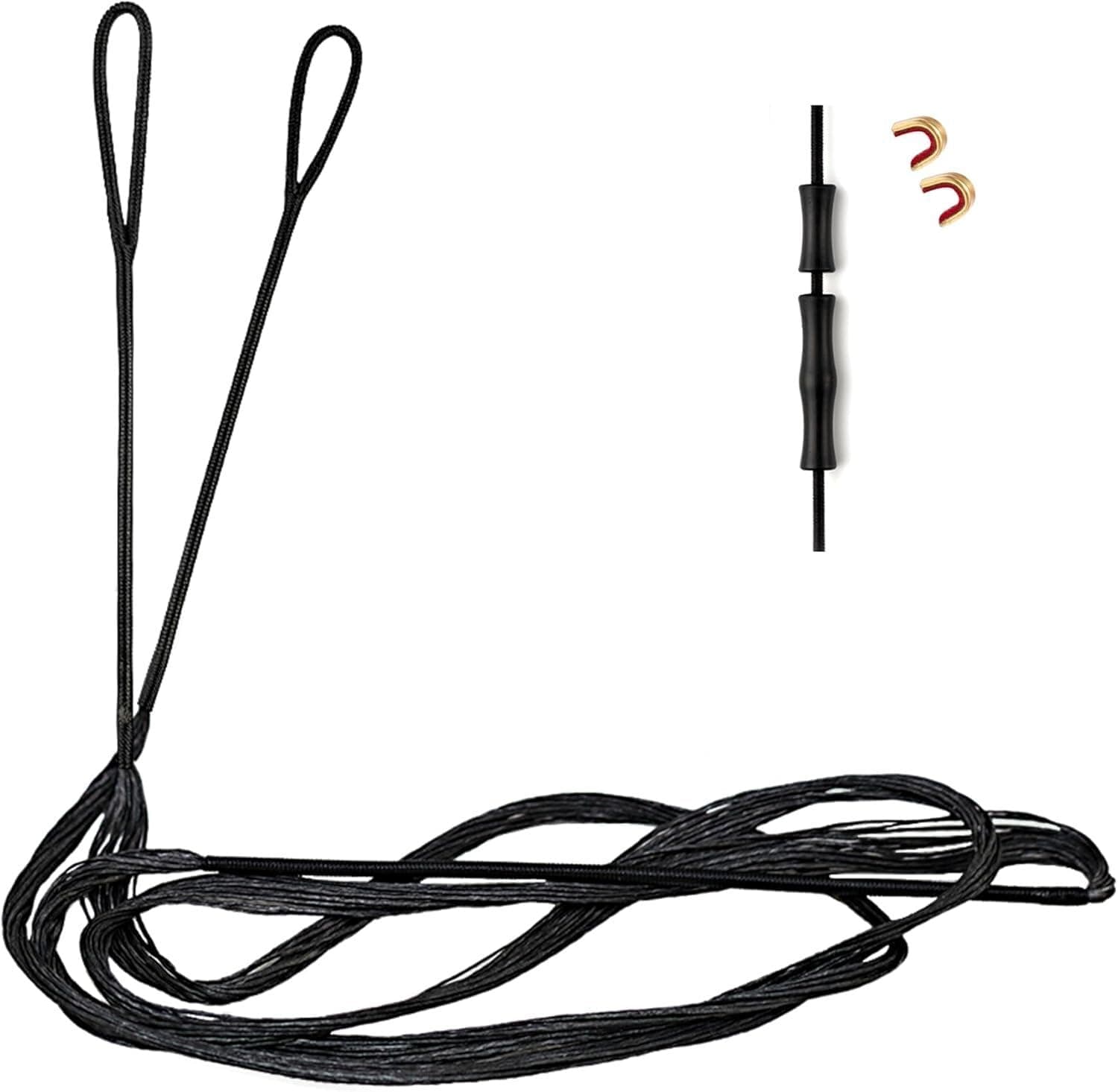 Deerseeker Dacron Bow String Set with 2 Nock Points 12/14/16 Strands 48-70 inches for Traditional Longbow Recurve Bow Replacement Bowstring