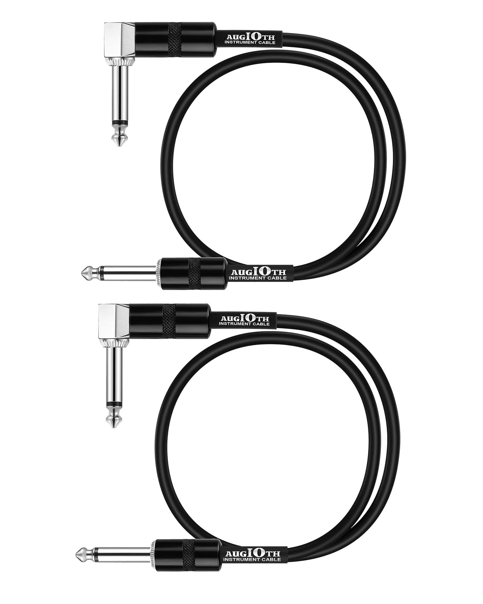 1 Feet Guitar Patch Cable Performance Guitar Effect Pedal Cables Straight to Angled 2 Pack