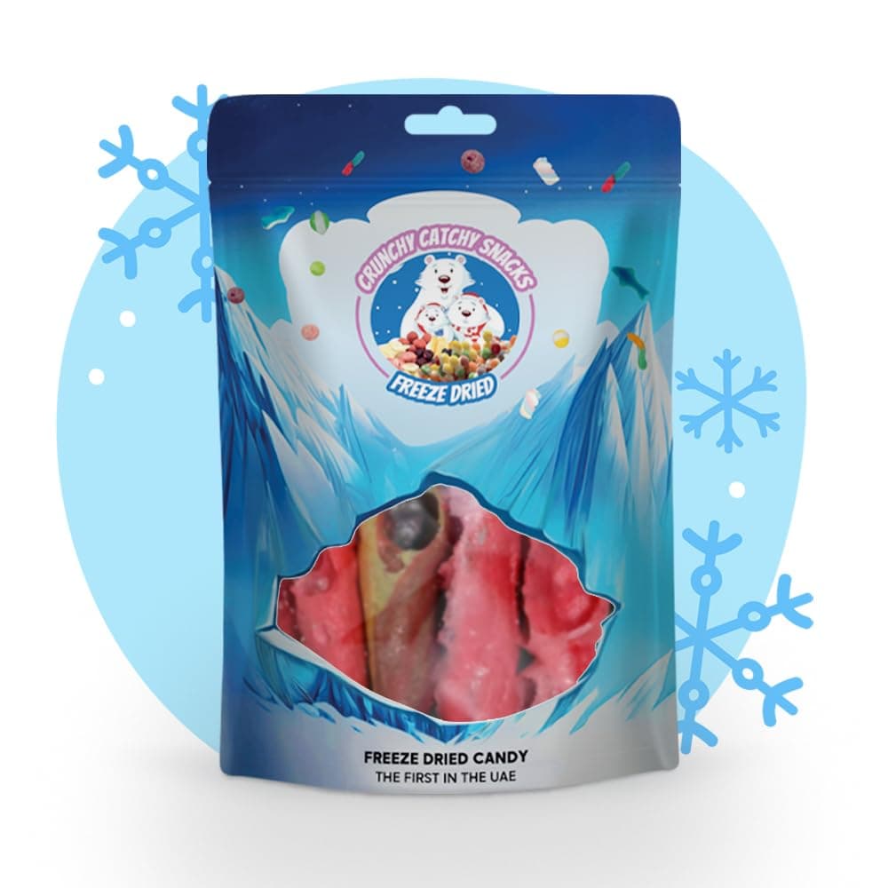 Crunchy Catchy Snacks Freeze Dried Puffed Rollups Candy 80 g, Medium