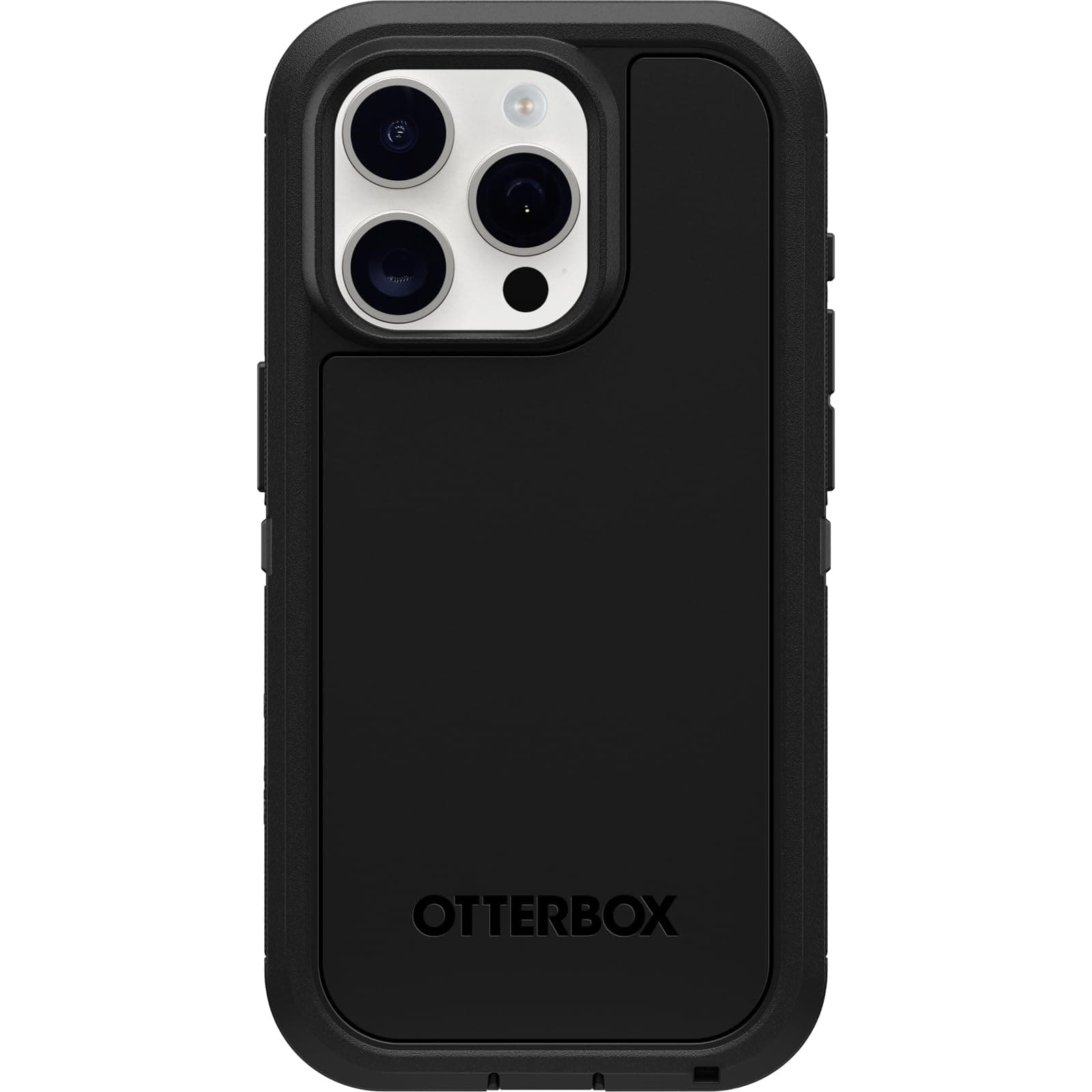 iPhone 15 Pro (Only) Defender Series XT Case - Black, screenless, Rugged, Snaps to MagSafe, Lanyard Attachment