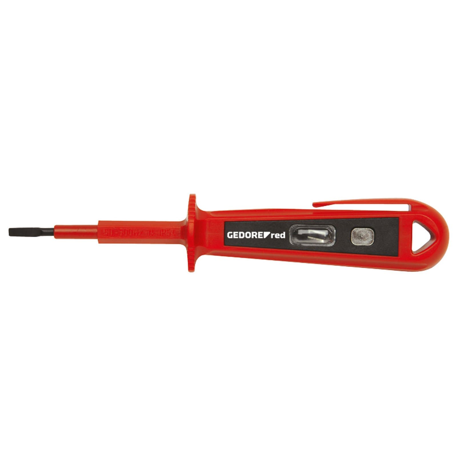 GEDORE red Test screwdriver with impact-resistant handle, Measuring range max. 250 volts, Slip guard, Phase tester, R38121312
