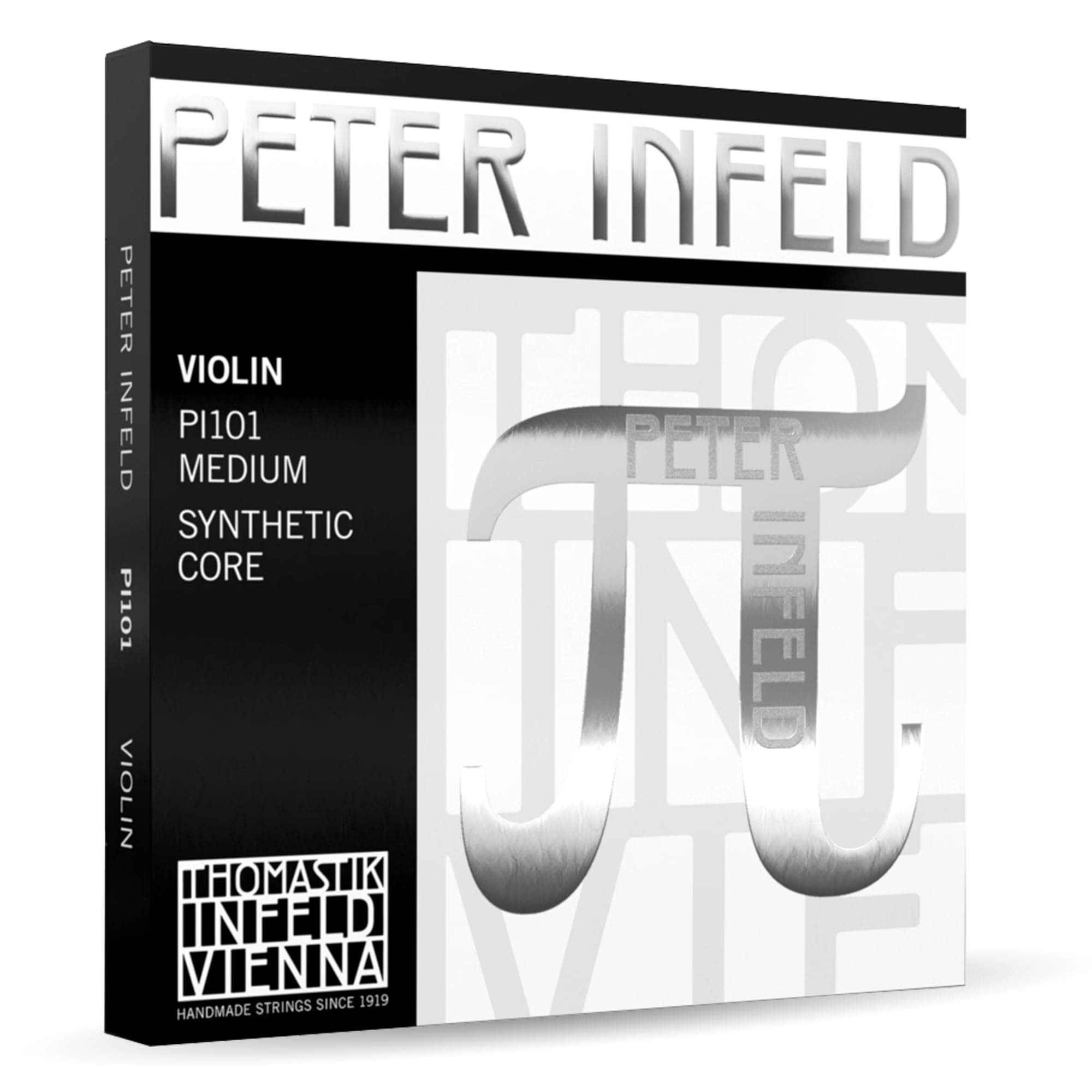 Thomastik-Infeld Peter Infeld Violin String Set, 4/4 Size, Medium Tension - PI101 - Synthetic Core A, D, G with Tin-Plated E - Outstanding Projection & Playability, Wide Range of Sound Colors