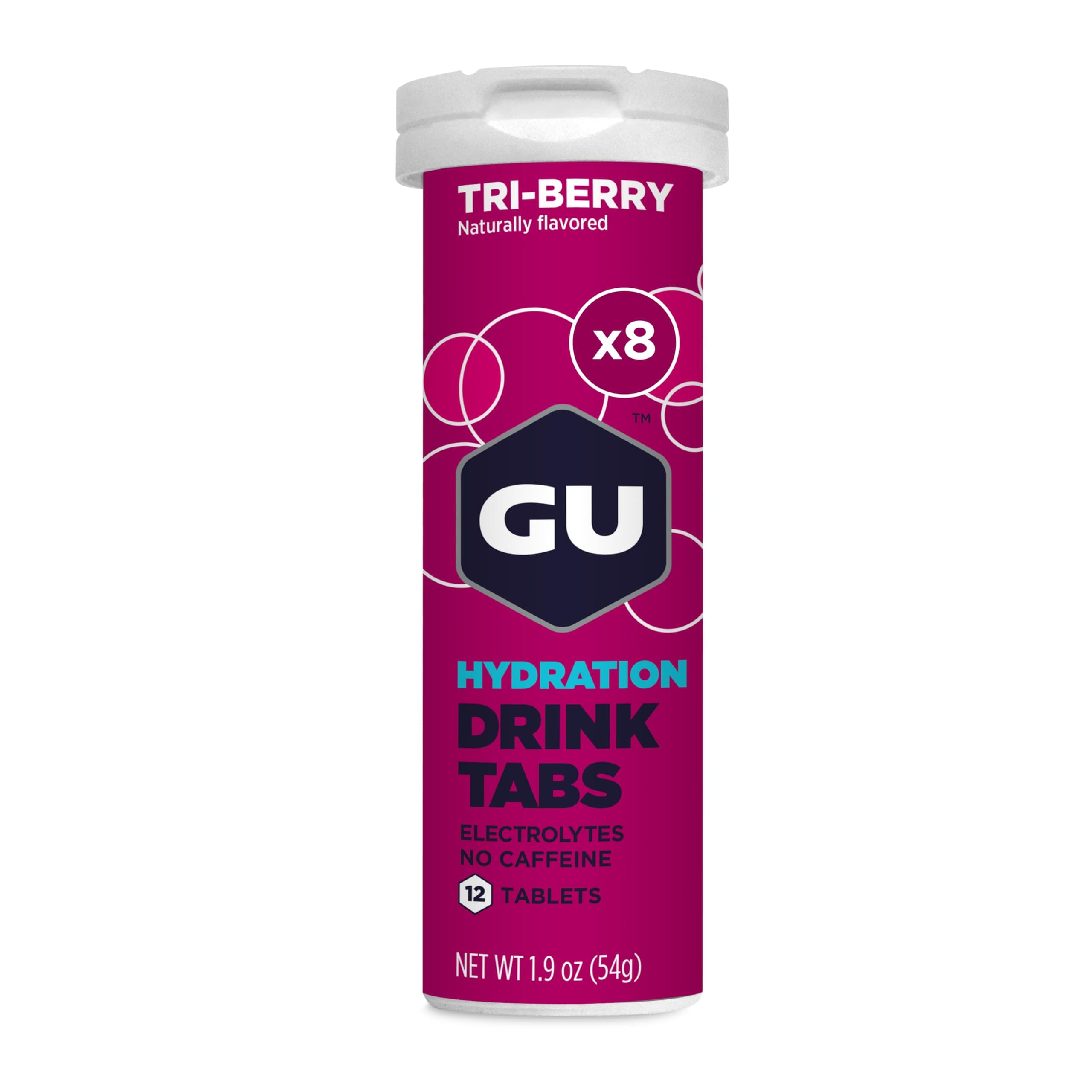 GU Hydration Electrolyte Drink Tablets, Tri-Berry, 8 Count by GU Energy Labs