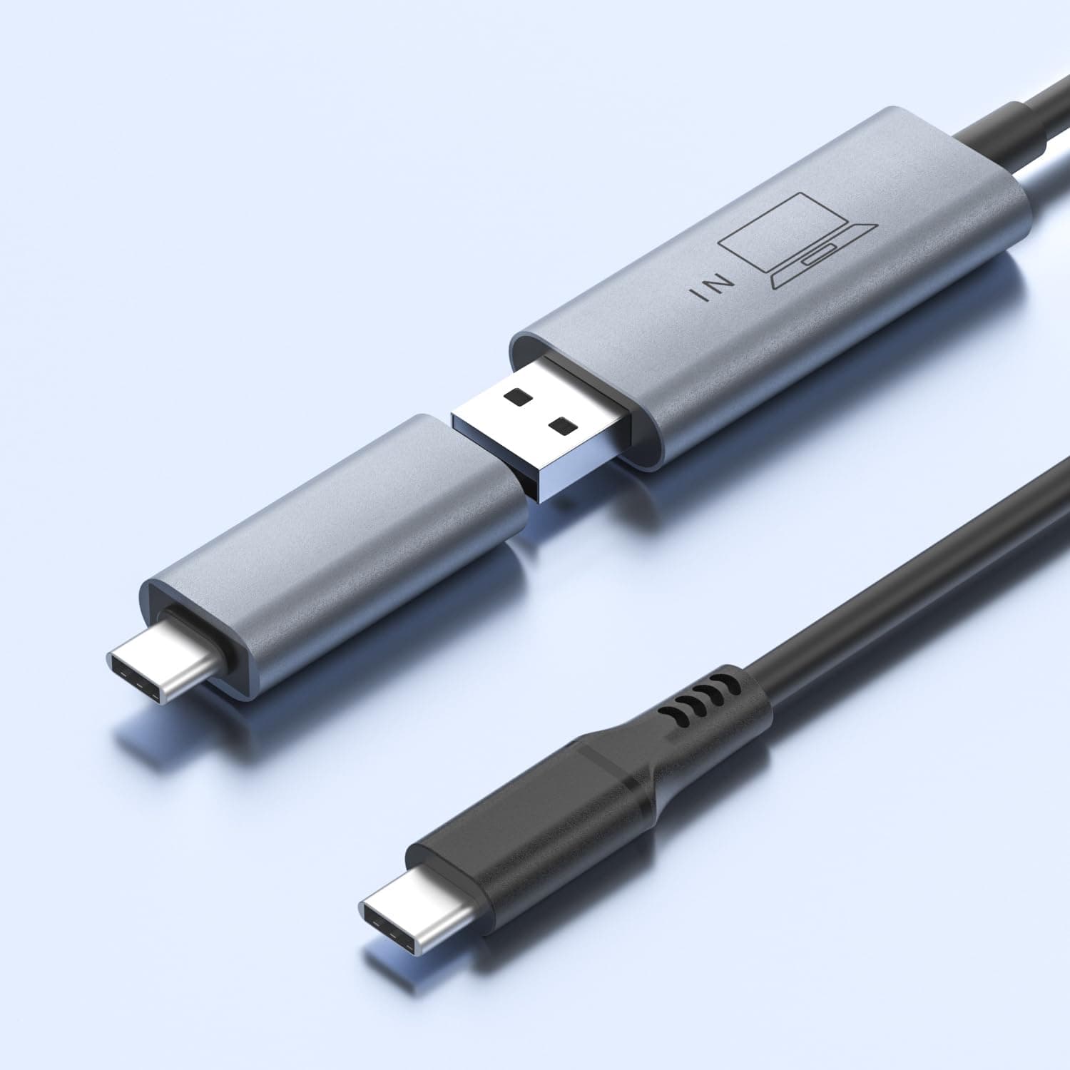 USB Data to Video Signal Conversion Cable for Desktop,Laptop to Transmite Video Signal from USB-A port, Non Full-featured USB-C Port, M1/M2/M3 chip Macbook Pro/Air to High Definition Dispaly Device