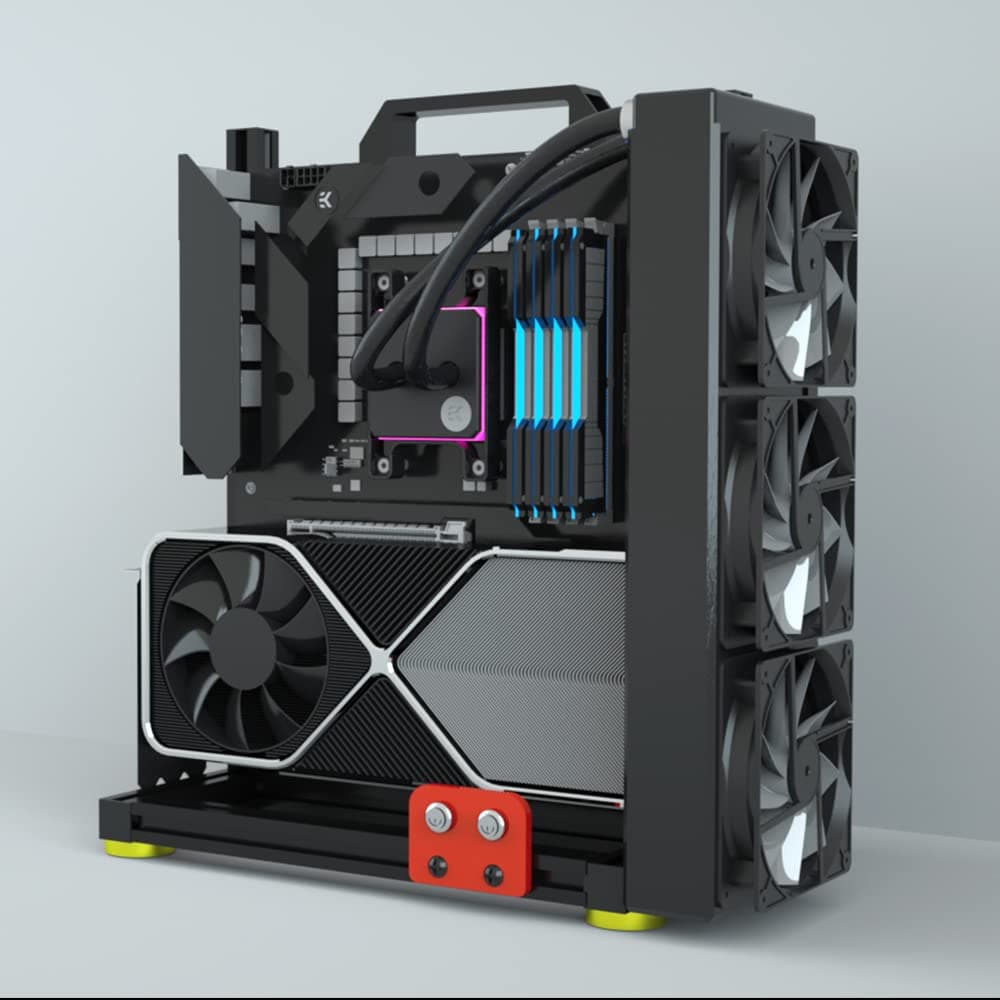 DIY Computer Motherboard Case Rack, Test Bench Computer Case PC Test Bench，Vertical Overclocking Open Aluminum Frame Chassis Rack, Creative Personality ATX/M-ATX/ITX Open Chassis (EATX)
