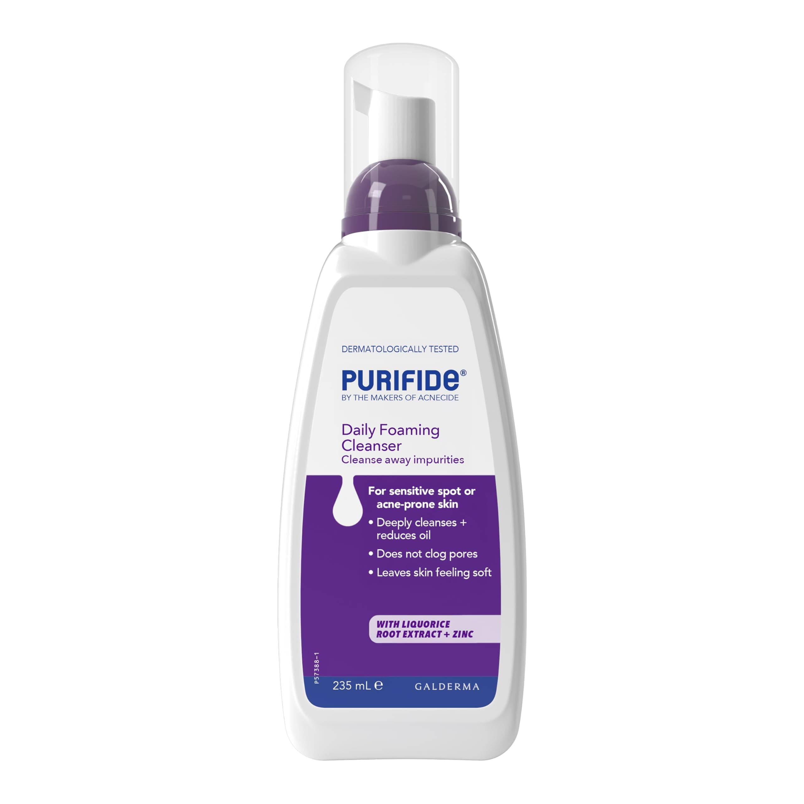 Purifide by Acnecide Daily Cleanser Acne Face Wash for Spot Prone Skin & Blemish Control, For Women and Men, 235ml