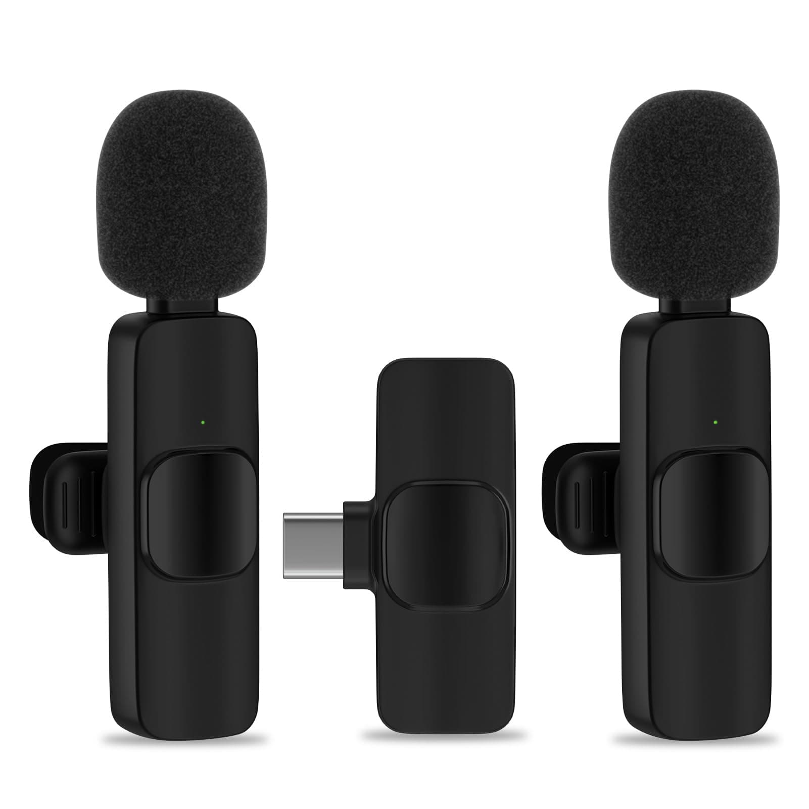 USB C Wireless Lavalier Microphone for iPhone 17 16 Pro Max 16e 15,Samsung Galaxy S25 A16 S24 Ultra,Noise Reduction Mini Lapel Mic Clip on,Lav Mic on Video Recording,Tiktok,Youtube,Vlog,Live Streaming