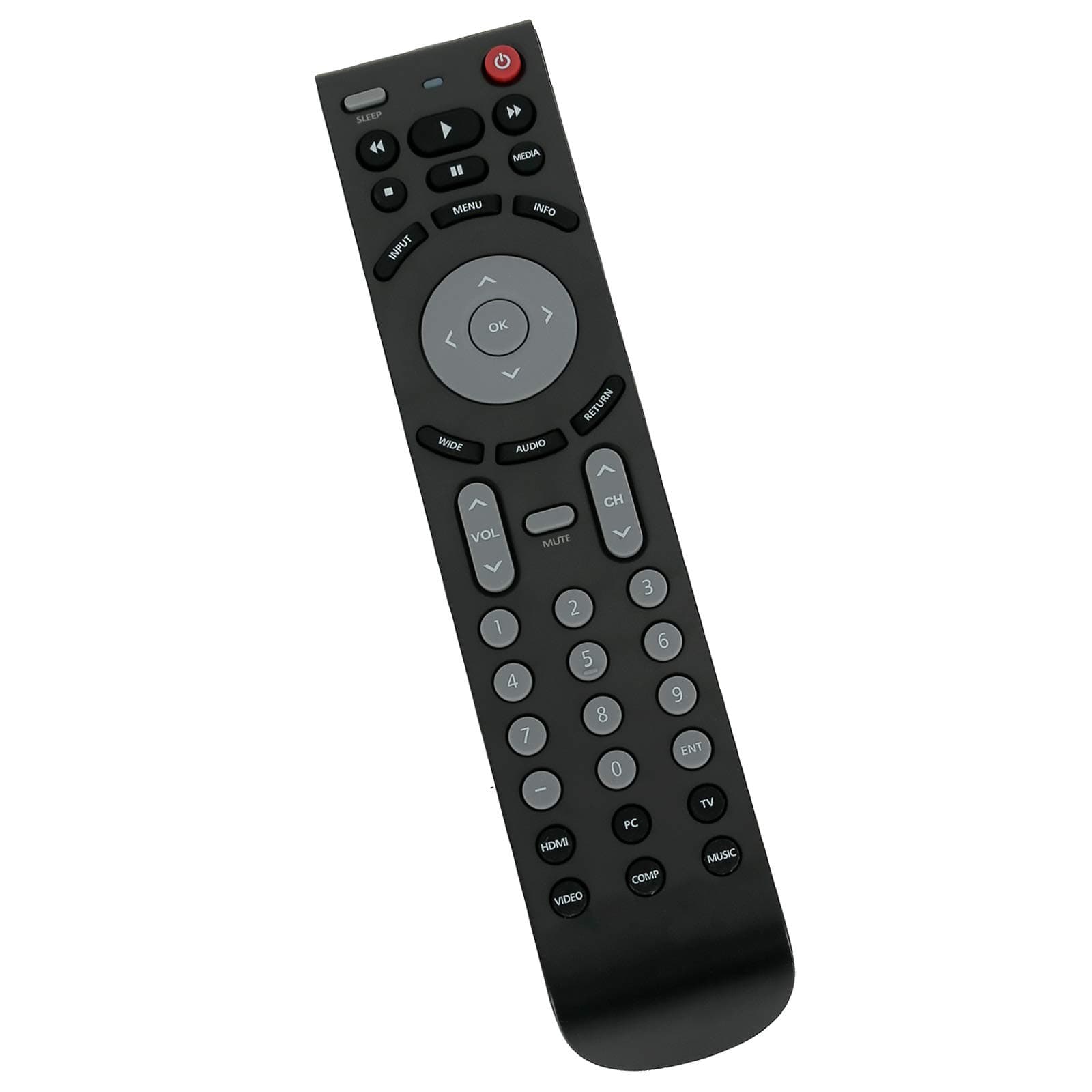 RMT-JR01 Remote Control Replace Compatible with JVC LED LCD TV Black Crystal 3001 3002 Series HDTV BC50R EM28T EM32FL EM32T EM32TS EM37T EM39FT EM39T EM55FT JLC32BC3000 JLC32BC3002 JLC37BC3000