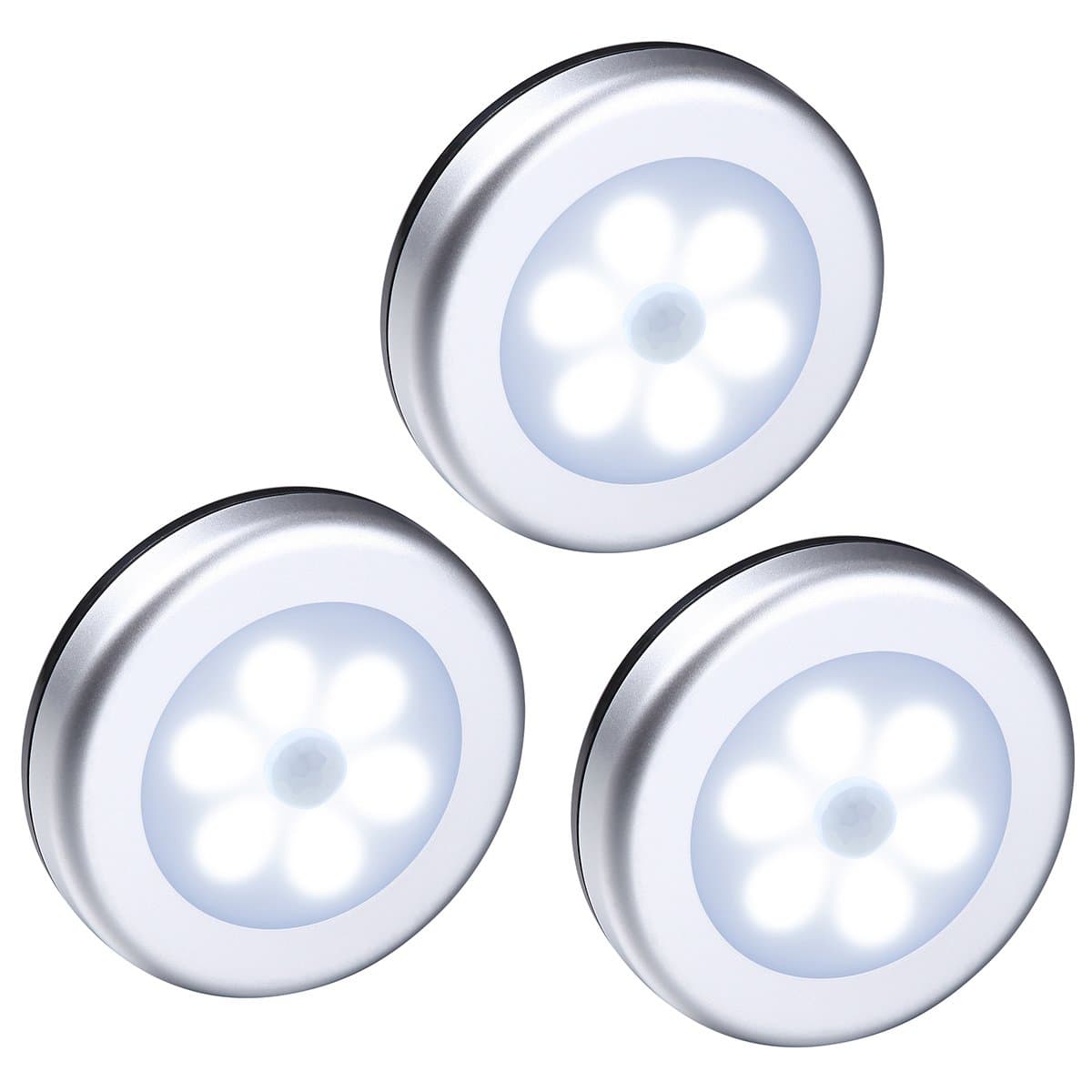 ORIA 3 Pack Motion Sensor Light, cordless Battery-Powered Light, Automatic Night Light with 3M Adhesive Pads, Stick-Anywhere, Perfect for Closet, Hallway, Stairs, Bedroom,ect.