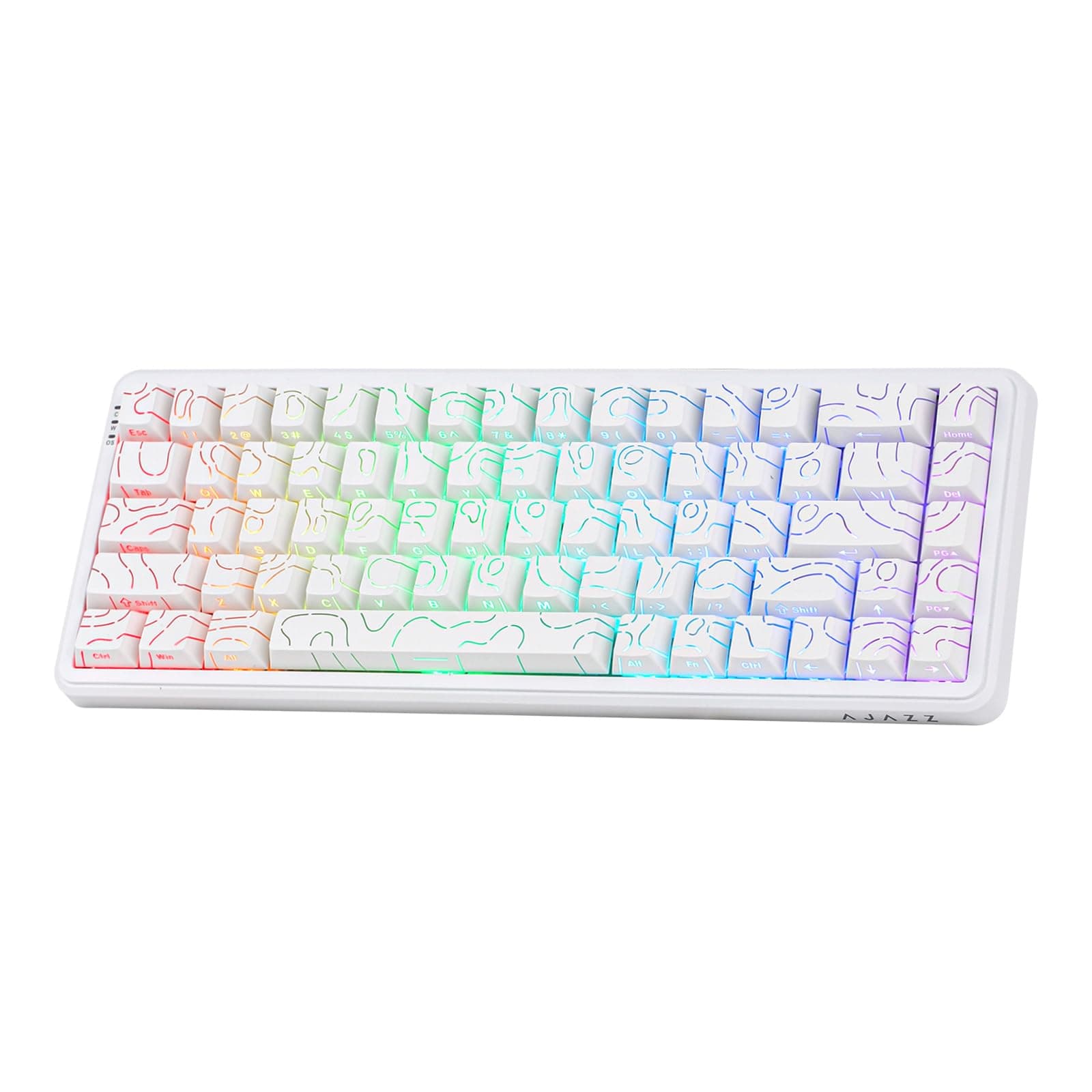 AK680 MAX Wired Gaming Keyboard with Hall Effect Switch, Rapid Trigger Magnetic Keyboard with 8K Polling Rate, Top Structure, RGB Backlight, QWERTY (White Contour Line)