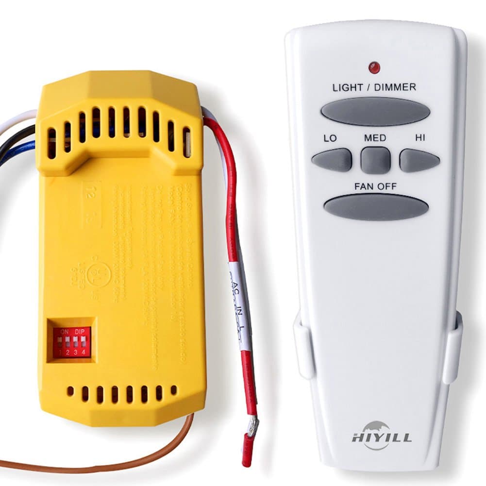 Universal- Ceiling Fan Lamp Remote Control Complete Kit & Wireless Light dimmer Controller Kit Replace for Hampton Bay UC7078T CHQ7078T with Receiver -HIYILL