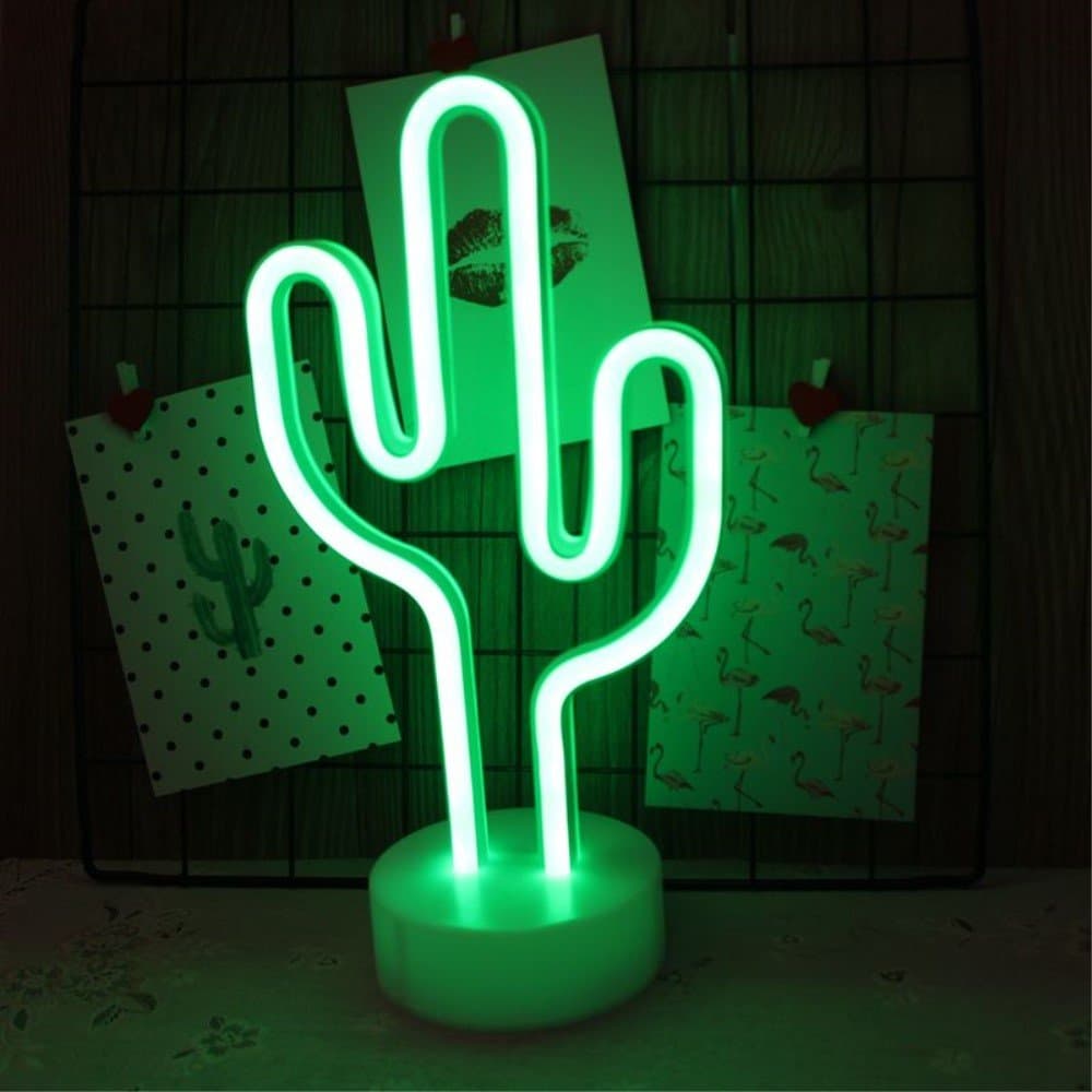 Fantasee LED Neon Signs, Fantasee Decorative Neon Night Light Battery Operated for Living Room Home Wedding Party Christmas Kids Birthday Festival Decor (Cactus)