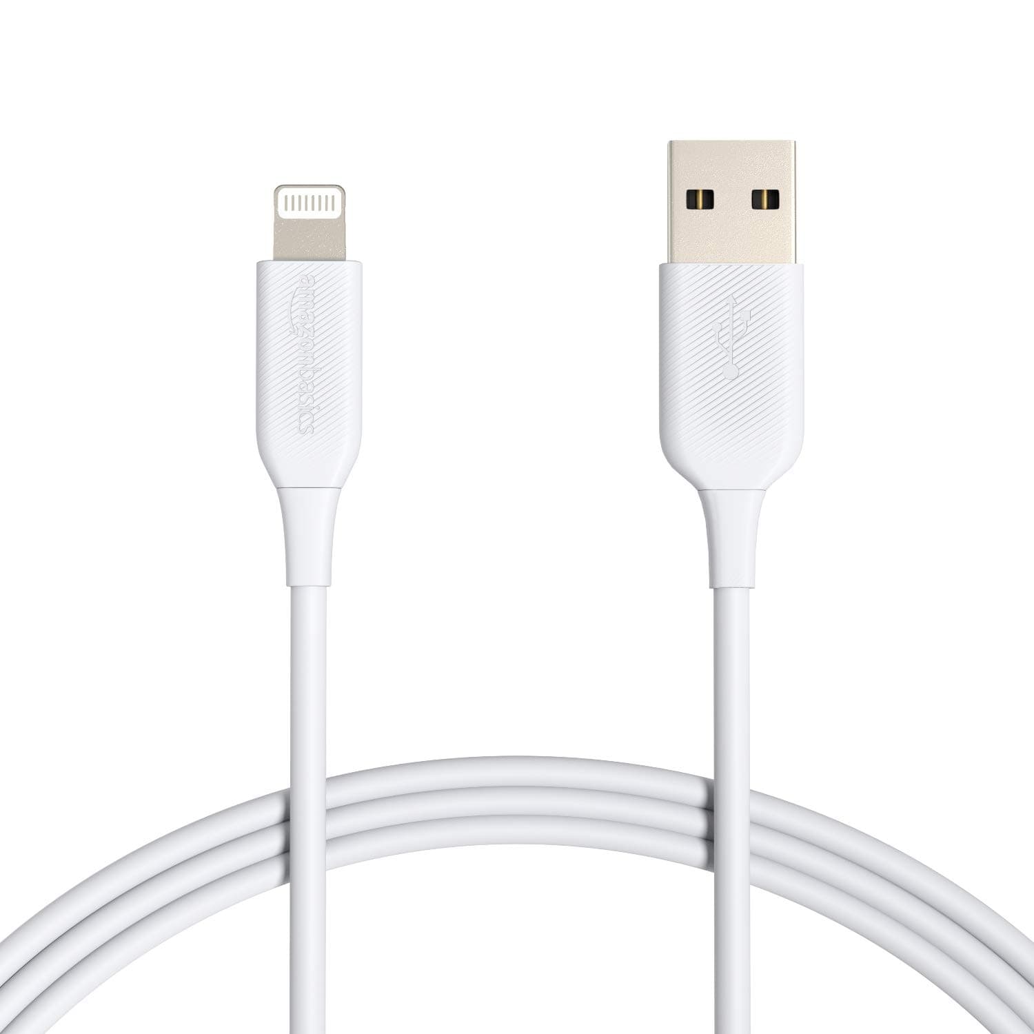 Amazon Basics 2-Pack Apple MFi Certified USB-A to Lightning Cable, Fast Charging, Data Sync, High Speed Transfer, Sturdy Design for iPhone 14 13 12 11 X Xs Pro, Pro Max, Plus, iPad, 6 Foot, White
