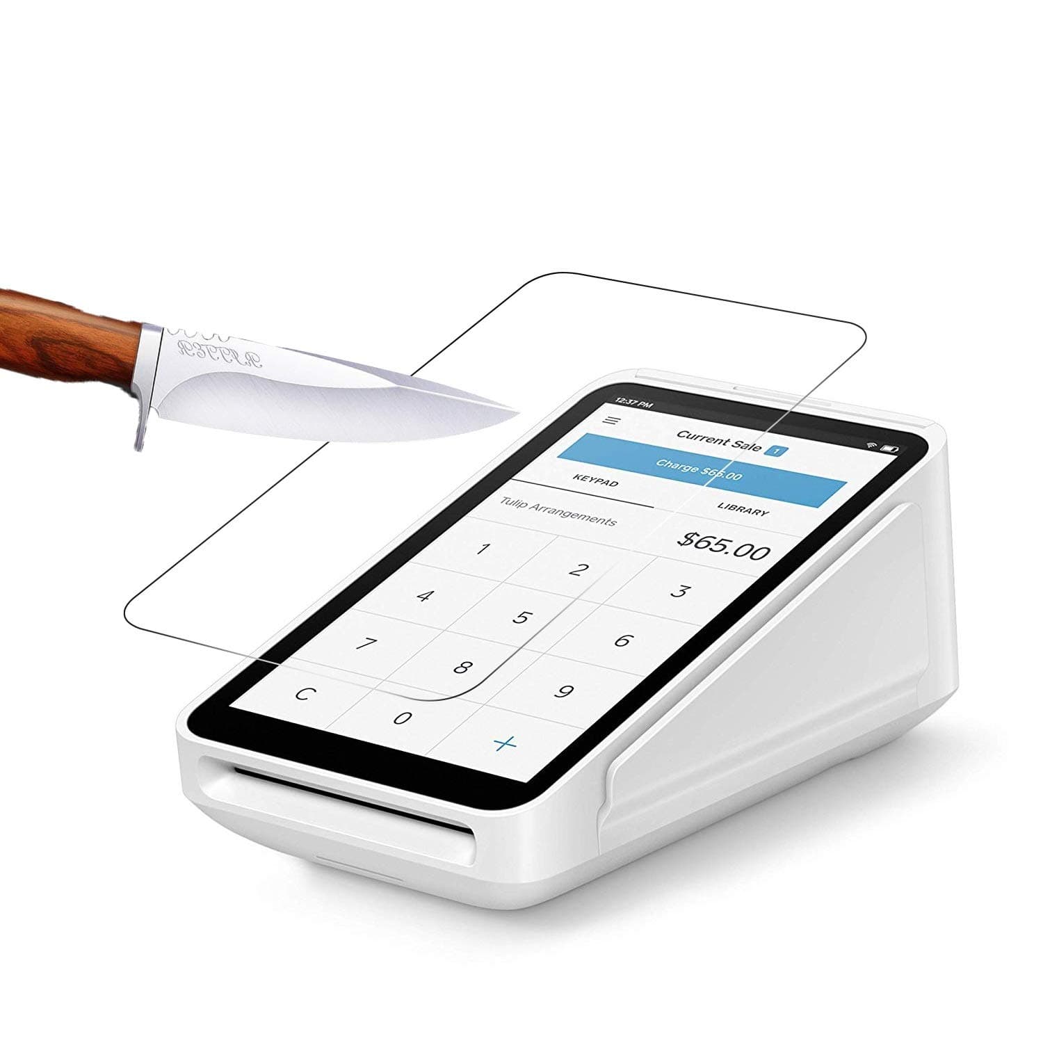 Square Terminal Screen Protector, Tempered Glass [ Scratch-Resistant ] [ Touch Sensitive ] [ Easy Install ] 9H Hardness HD Clear Screen Protector for Square Terminal