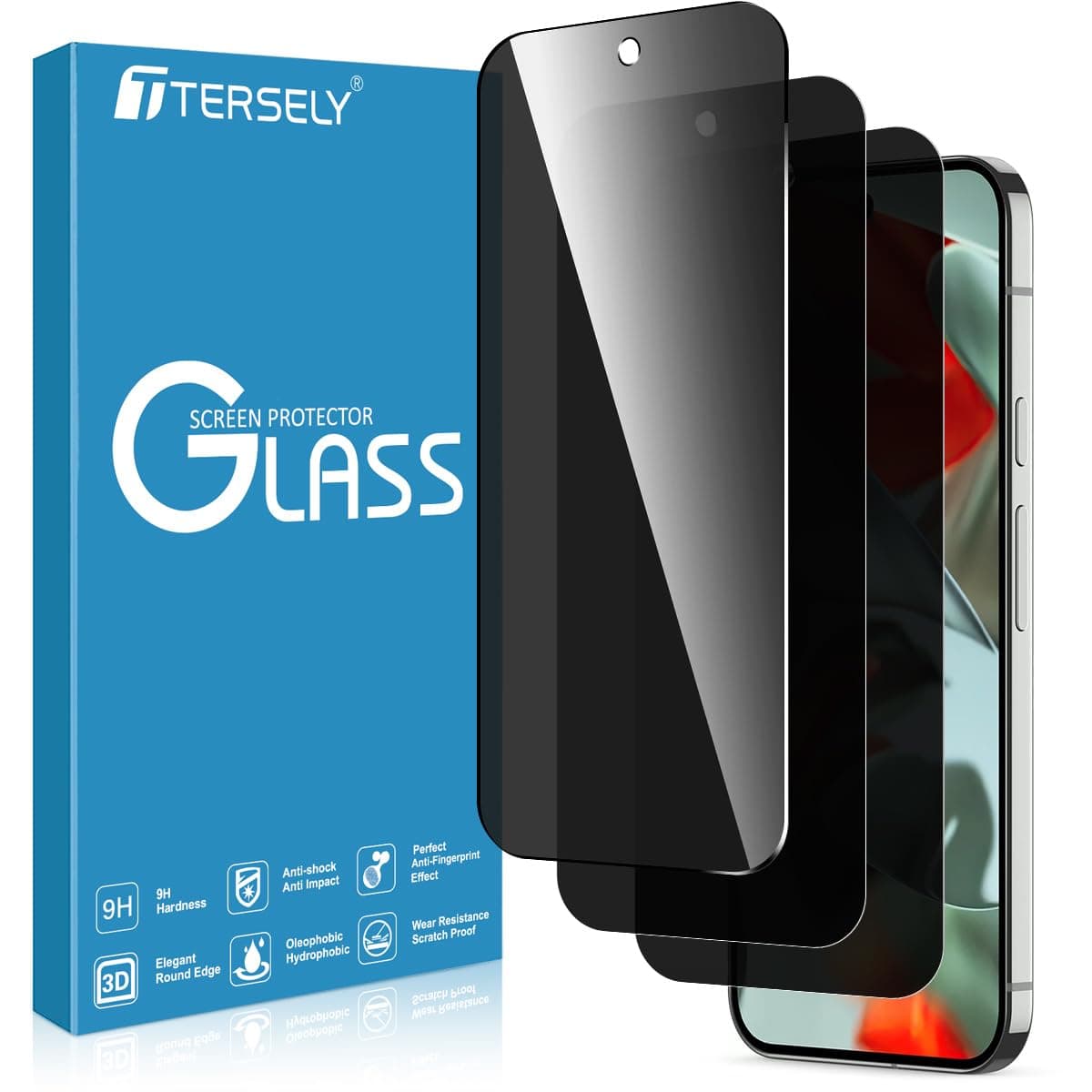 T Tersely [3-Pack] Privacy Screen Protector for Google Pixel 9 Pro XL/Pixel 10 Pro XL, Tempered Glass Film Protection Private Anti-Spy Case-Friendly Curved