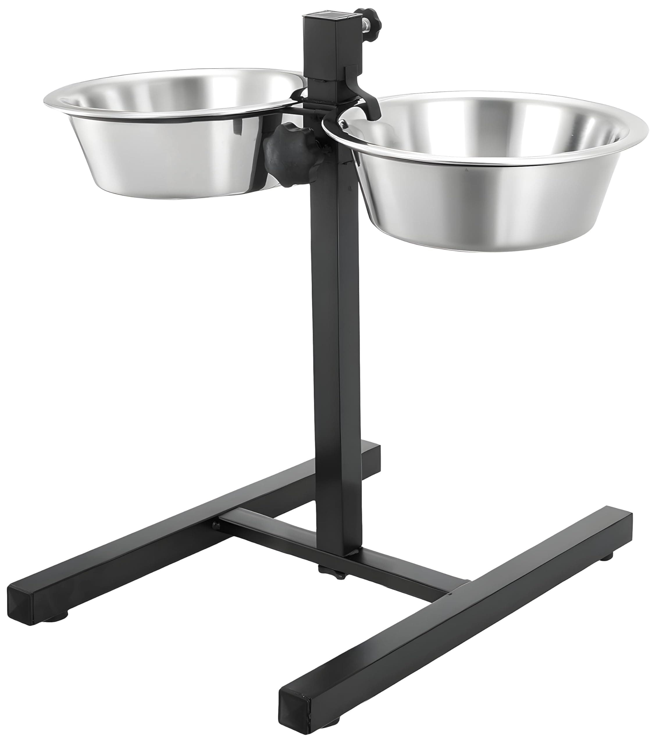 Midwest Adjustable Elevated Pet Feeder Raised Dog Food Bowl,Water Bowls,Dog Feeding Station H-Base Double Bowl Stand Two Stainless Steel Removable Bowls 2 X 1600 Ml,6 Cm,10 Cm