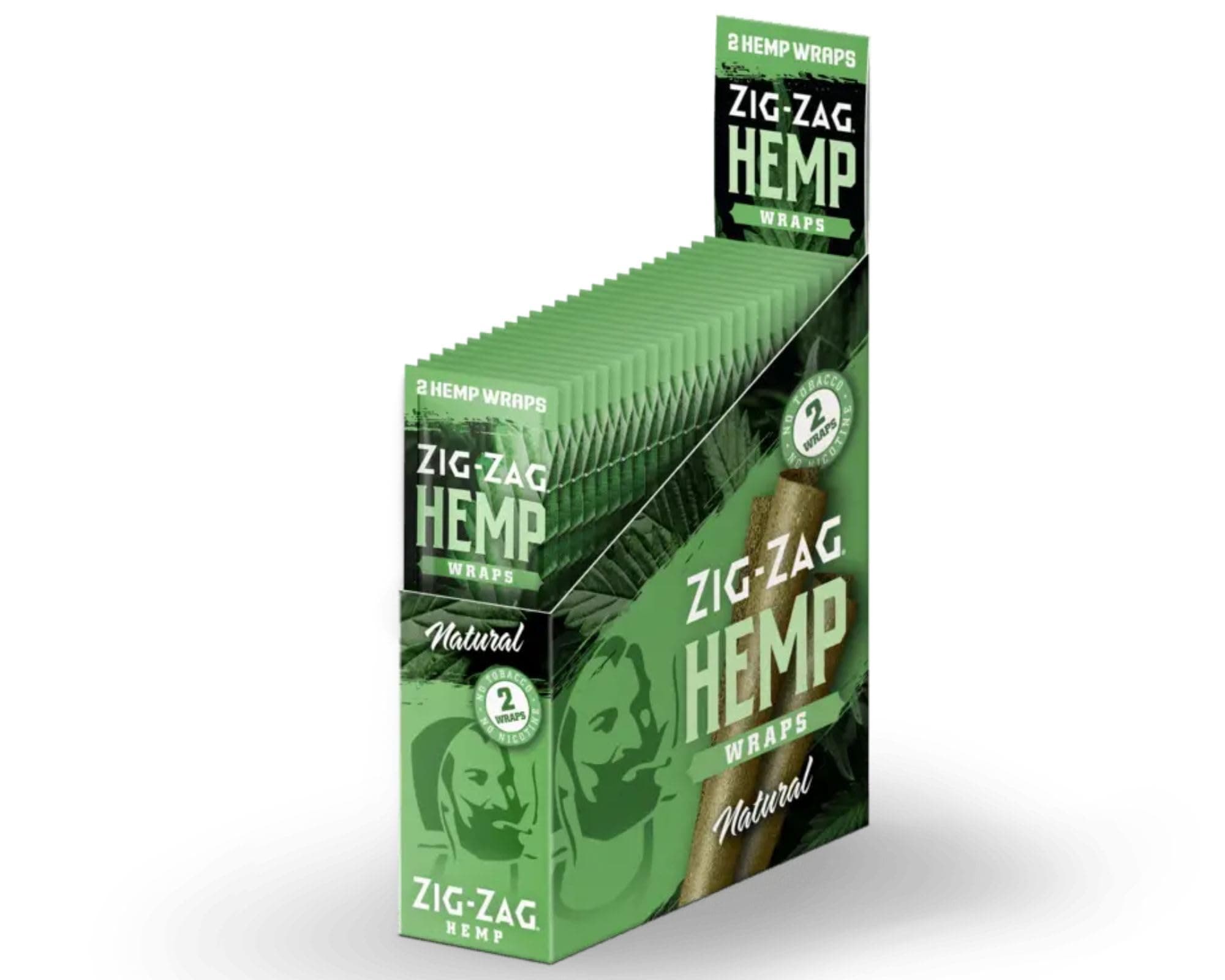 ZIG-ZAG Hemp Wraps 25-Pack - Natural (2 Wraps Per Pack) 100% Natural, Slow-Burning Hemp Wraps