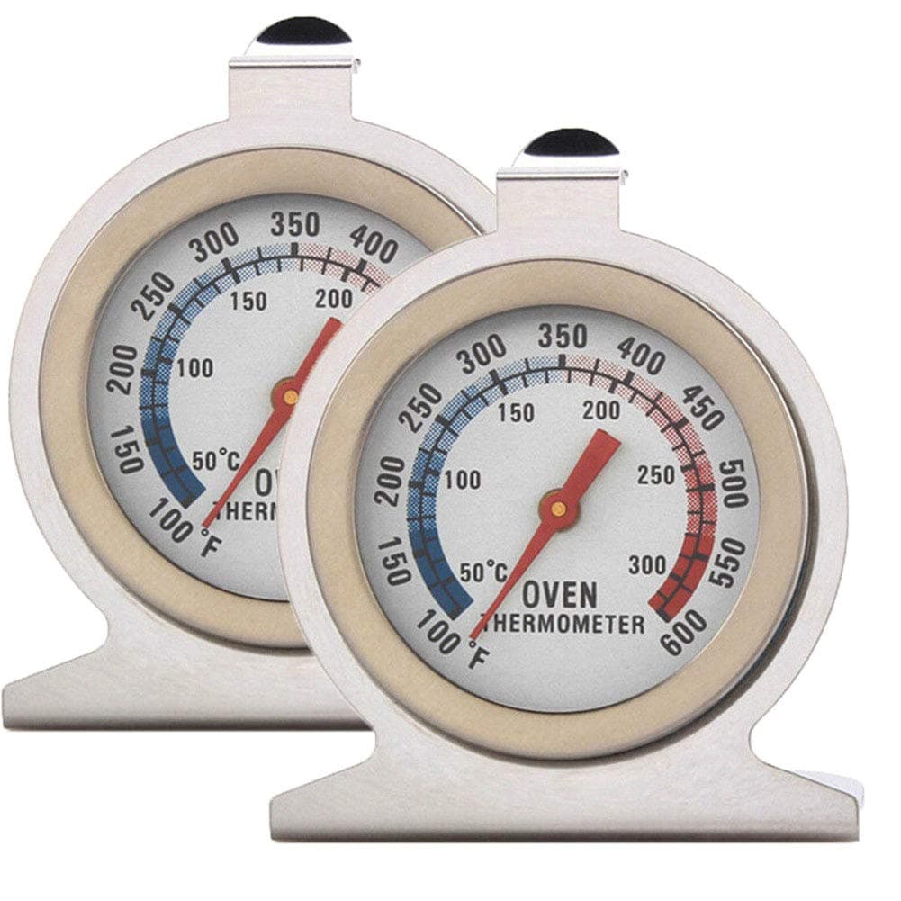 Stainless Steel Dial Oven Thermometer - Pack of 2, Portable Food Cooking & Baking Temperature 50-300℃ Measurement Range for Home Kitchen