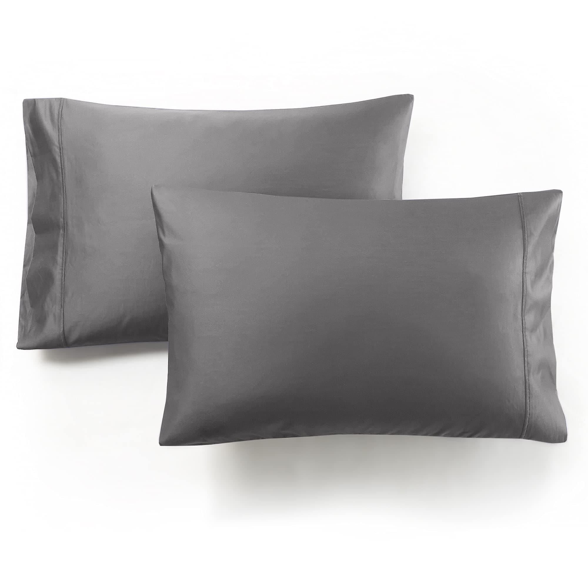 Hyde Lane 1000 Thread Count Cotton Pillowcases 2 Pack, Grey Pillow Cases Queen Size 20x30 inches, Soft and Durable Luxury, Wrinkle Resistant, Pilling Proof