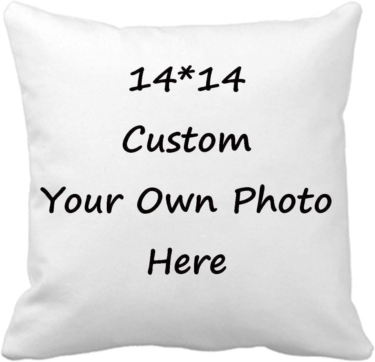 Custom Pillow Case, Design Photos or Text Customize Throw Pillowcase, Personalized Pet Photo Pillow, Love Picture and Wedding Keepsake Throw Pillow Cover 14" x 14"