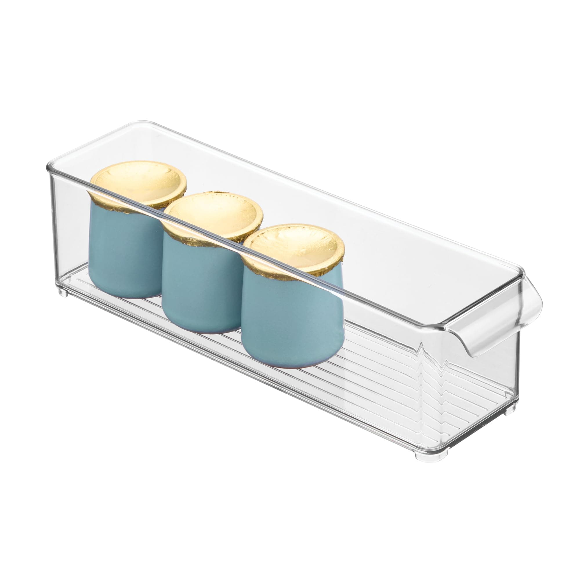 iDesign Stackable Fridge Storage Bin with Handle - Ideal for Fridge and Freezer, Clear, Made in USA