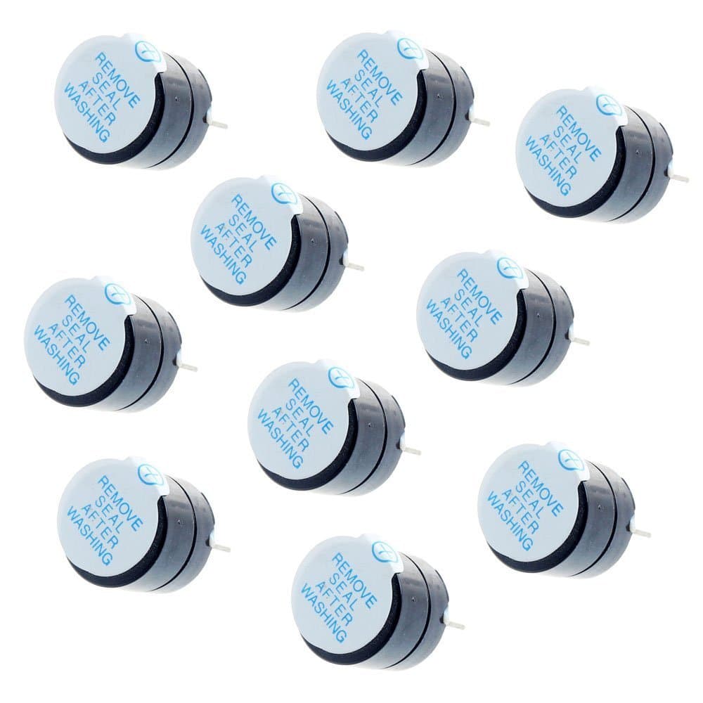 DIKAVS 10Pcs Mini Active Piezo Buzzers/Mini Speaker - PC Mount 12mm For Arduino Diy Component