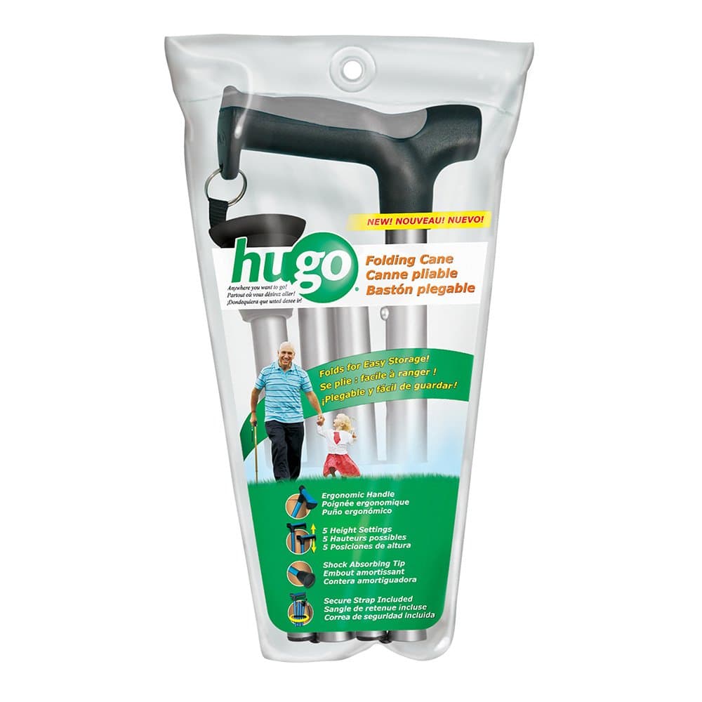 Hugo Airgo Folding Cane Smoke