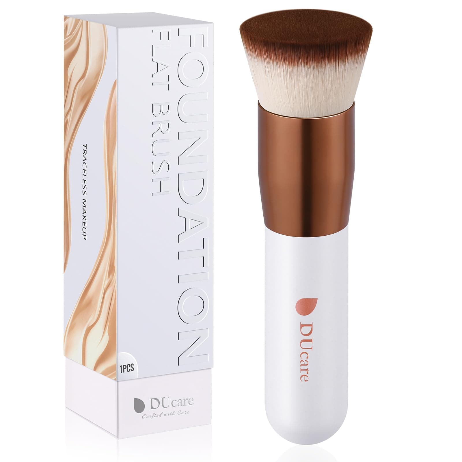 Foundation Brush Kabuki Make Up Brush Flat Top Makeup Brushes Perfect For Blending Liquid, Cream or Flawless Powder Cosmetics - Buffing, Stippling, Concealer